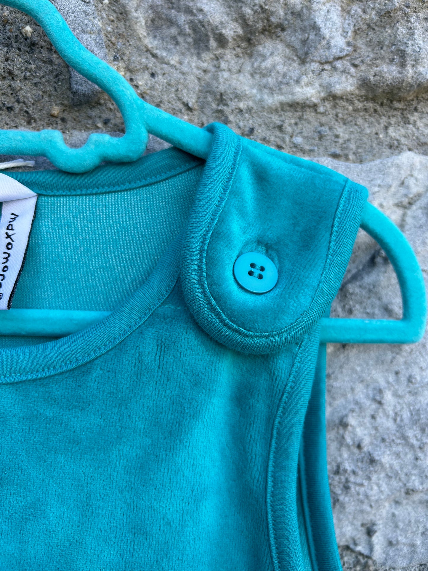Turquoise velour playsuit 5-6y (110-116cm)