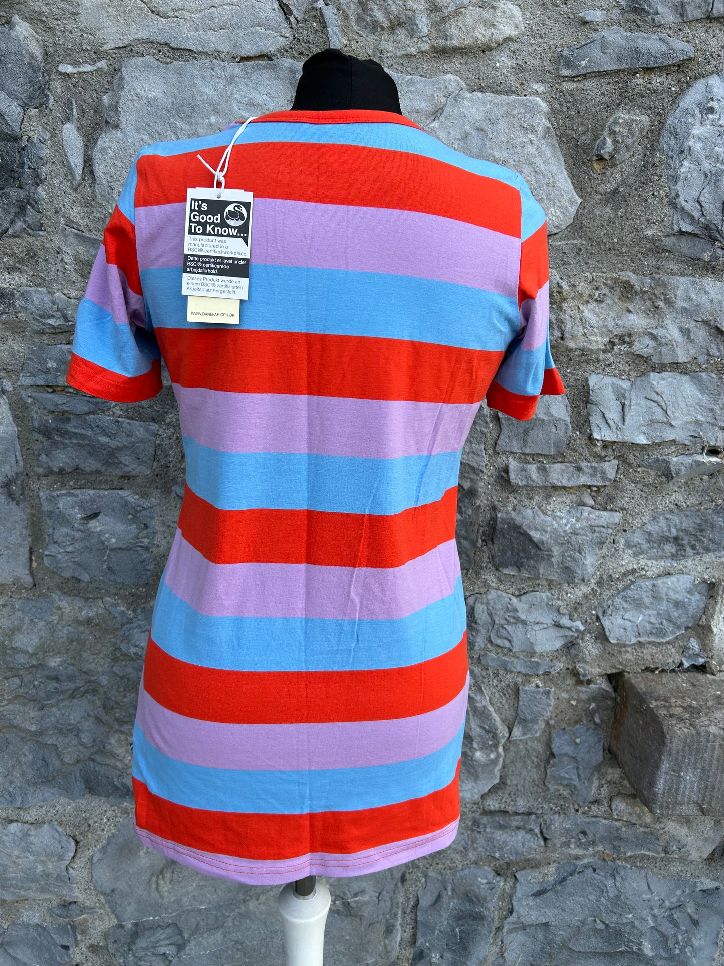 Pink&red stripy T-shirt uk 8