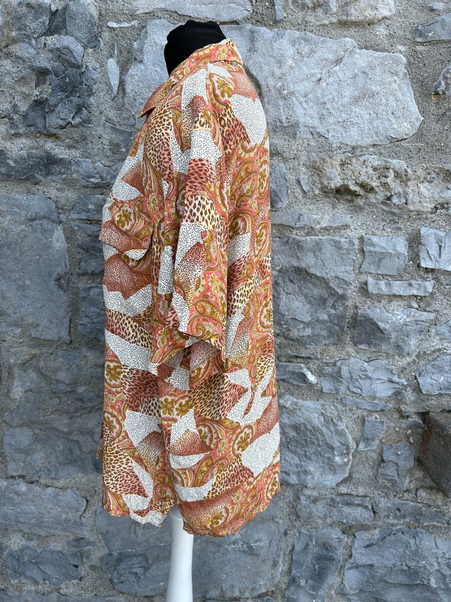 80s brown abstract shirt Small