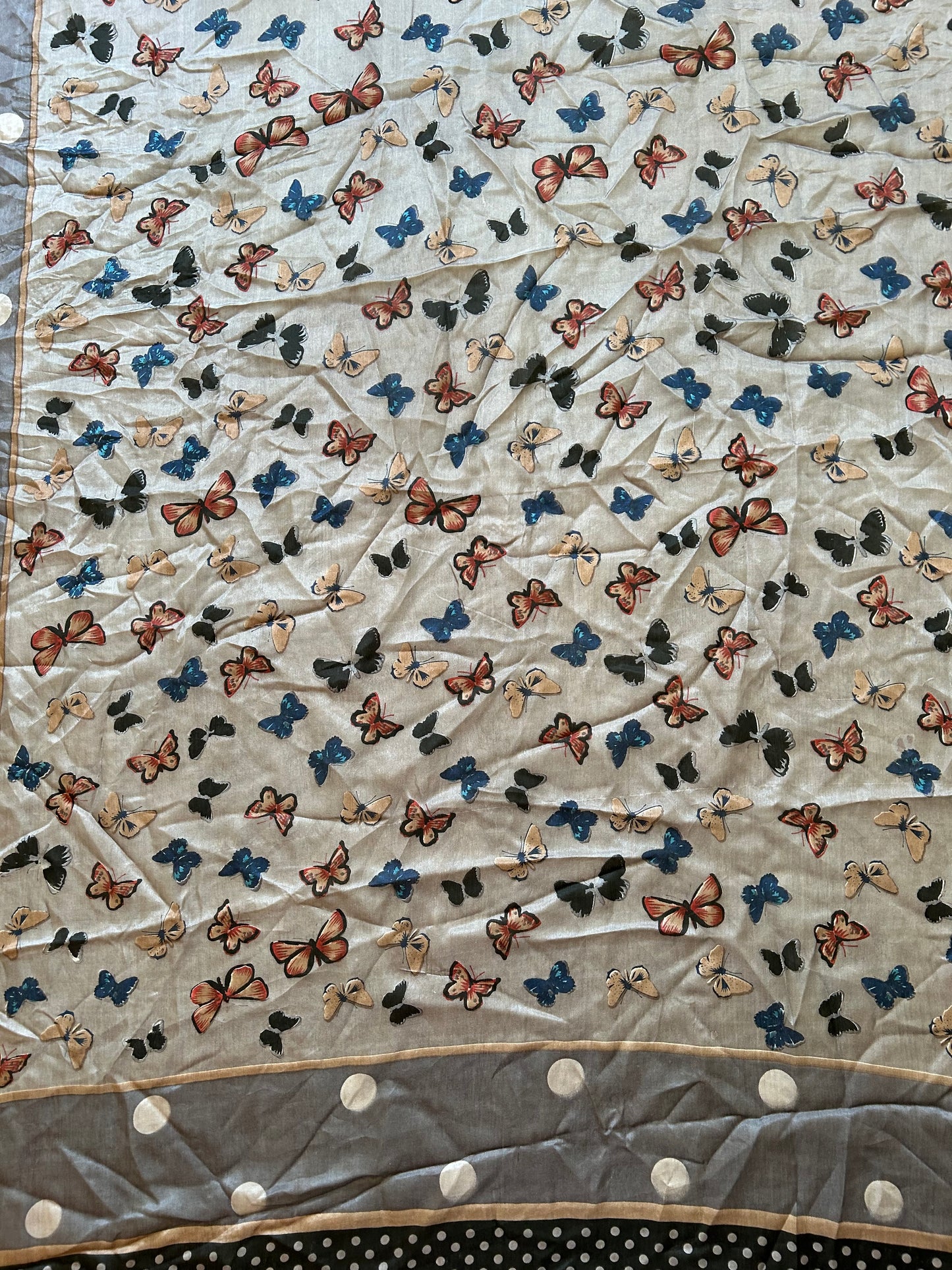 Grey butterflies scarf