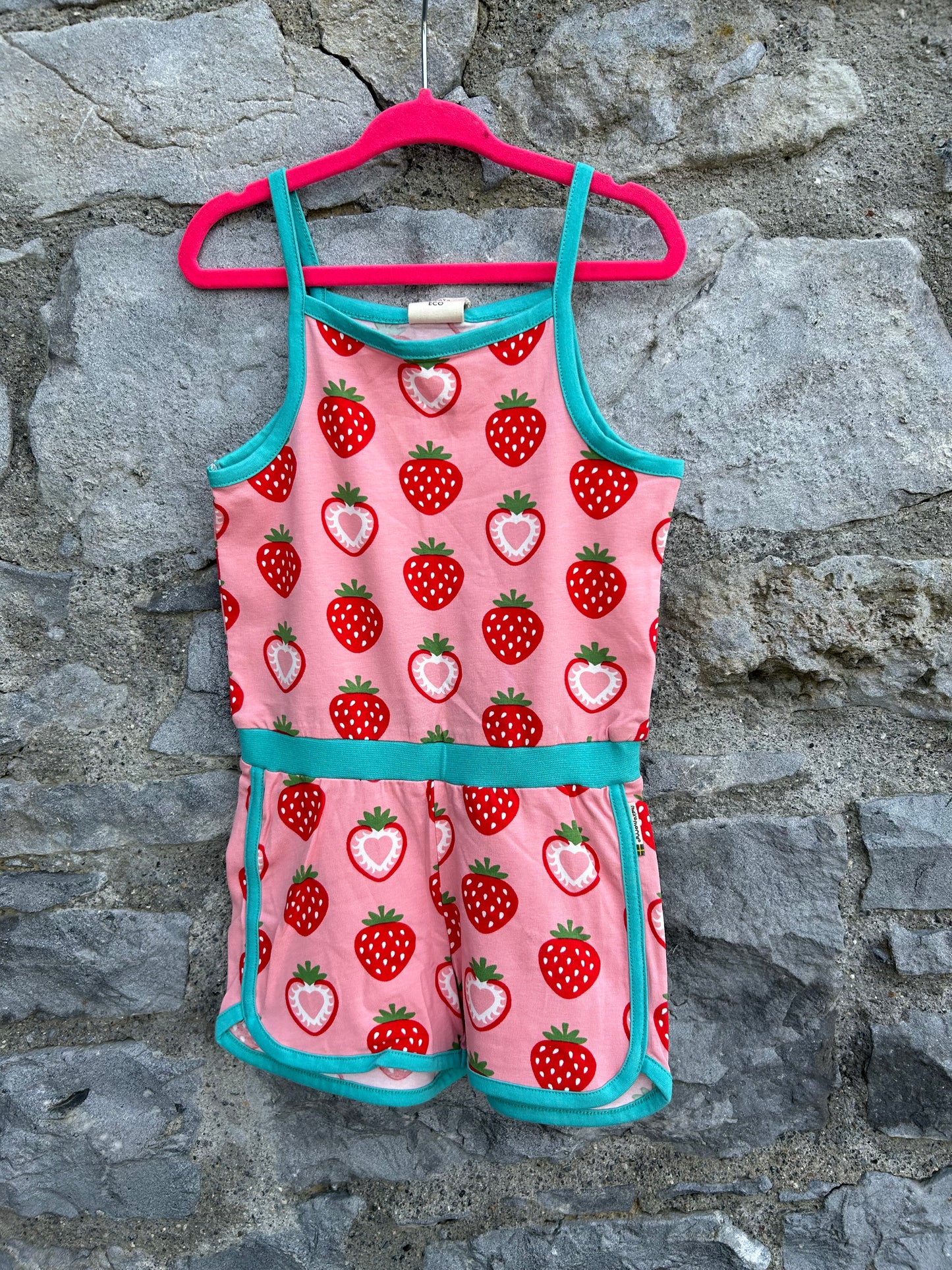 Strawberries pink jumpsuit 3-4y (98-104cm)