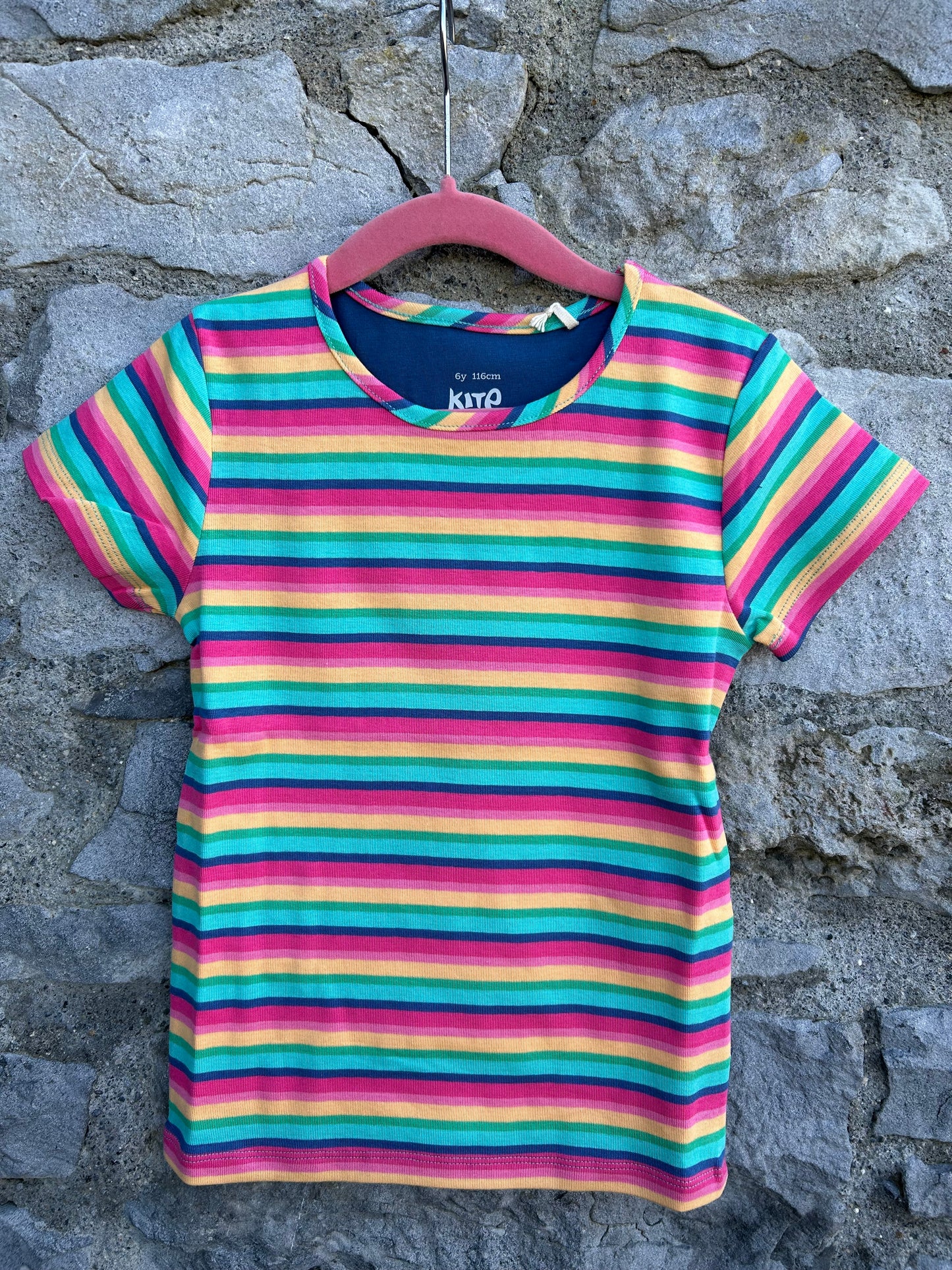 Rainbow stripes T-shirt 5y (110cm)
