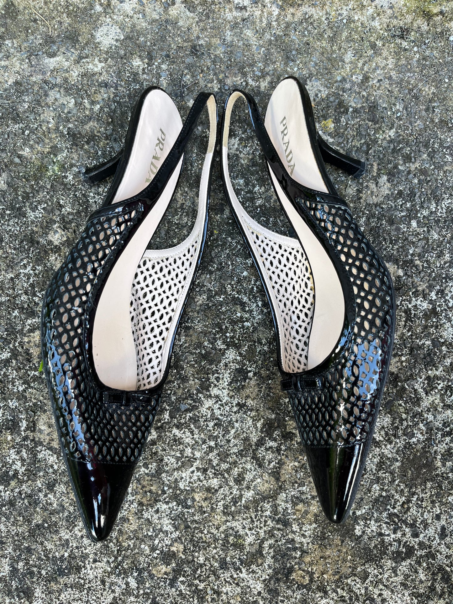 Slingback Black patent low heels uk 6 (eu 39)
