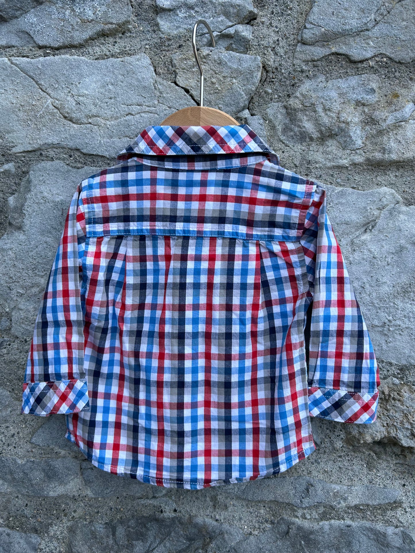 Blue&red check shirt 6-9m (68-74cm)