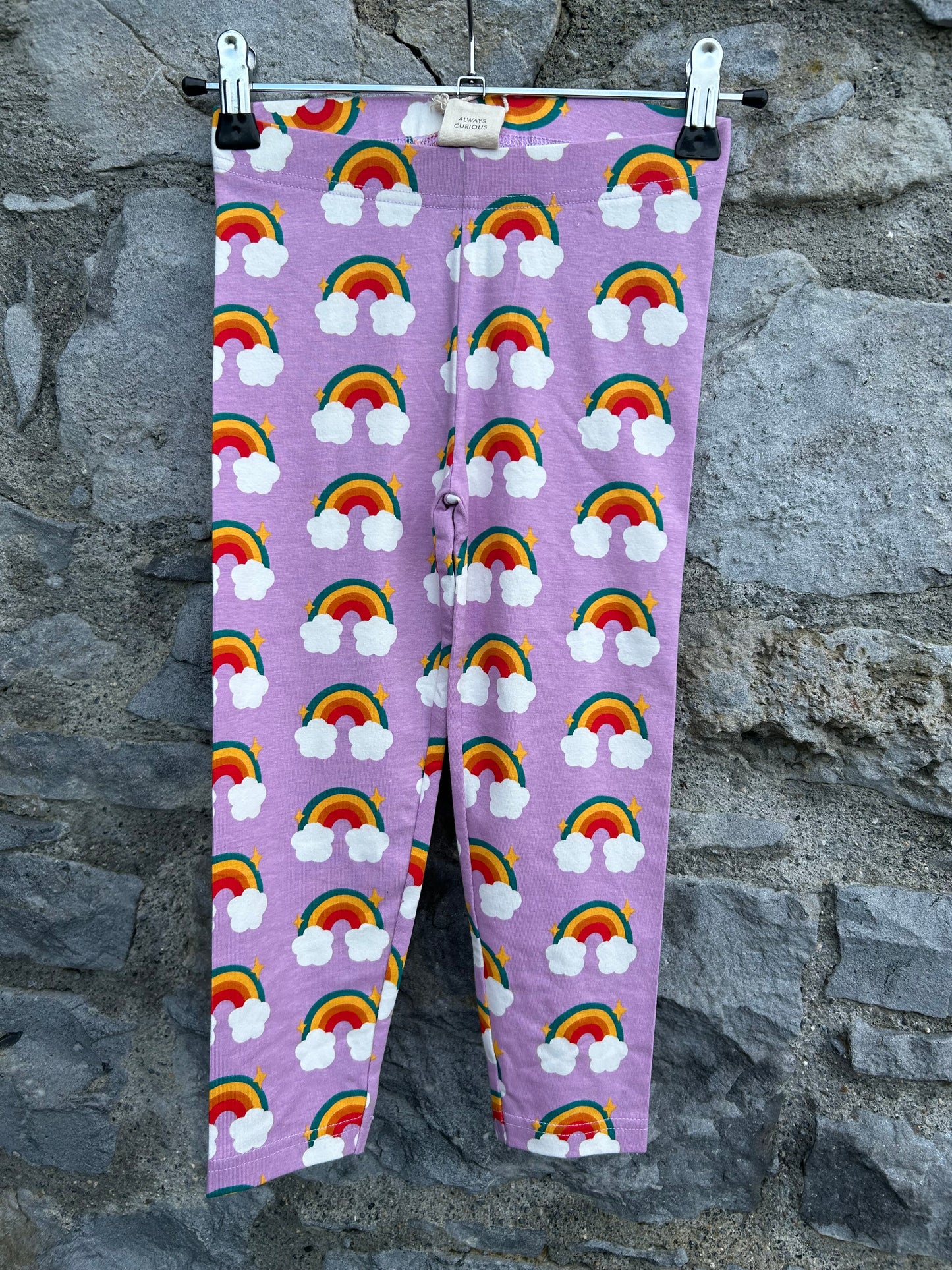 Pink rainbow cropped leggings 5-6y (110-116cm)