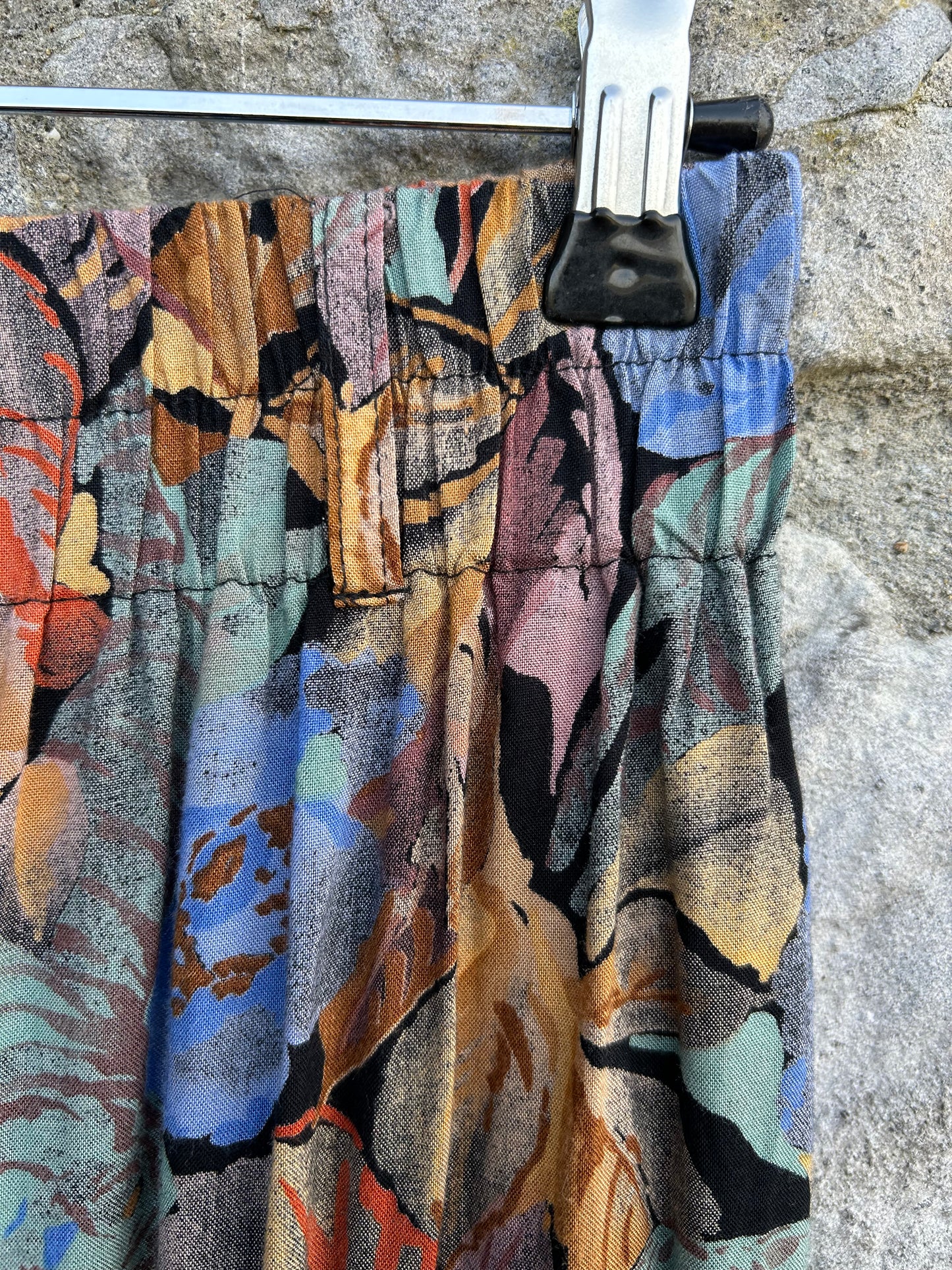 80s leaves Blue&brown pants uk 6-8