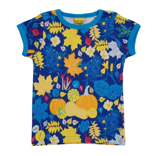 Top SS Fall Flowers Blue  7y (122cm)