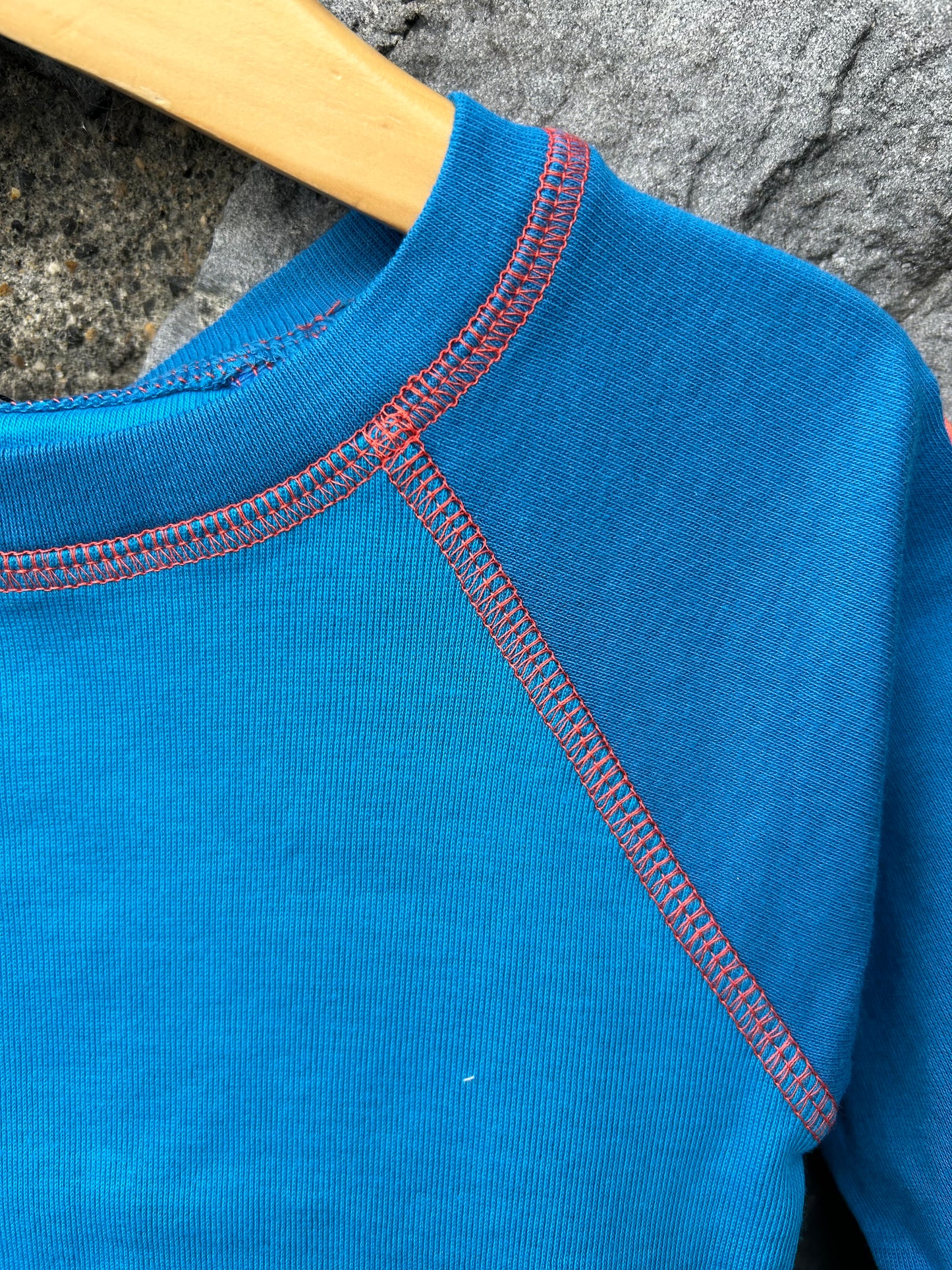 Blue raglan top 12m (80cm)