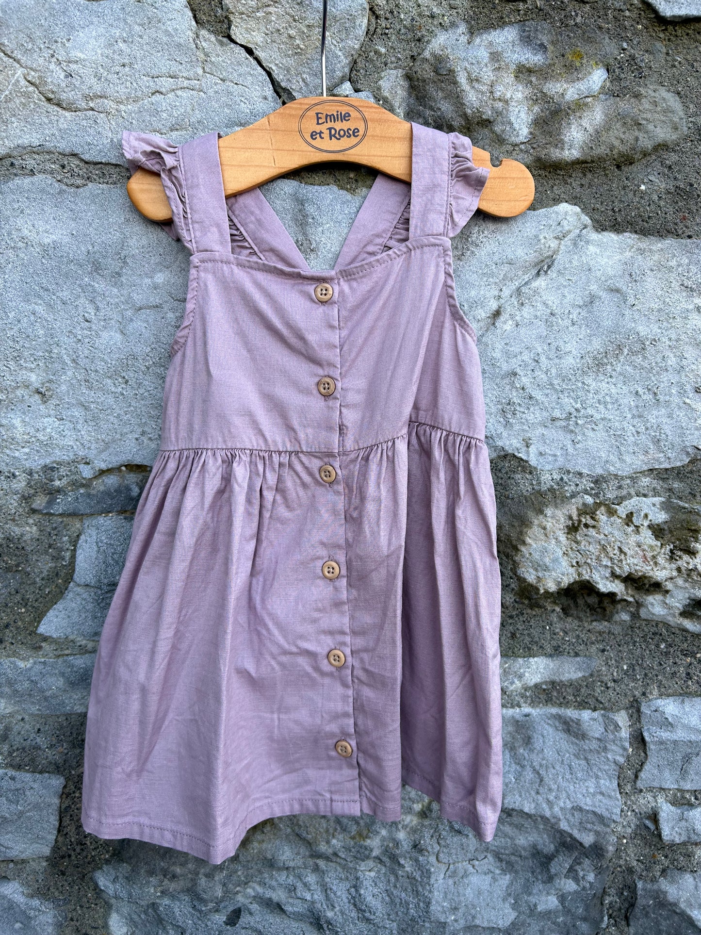 Lilac linen pinafore 6-9m (68-74cm)