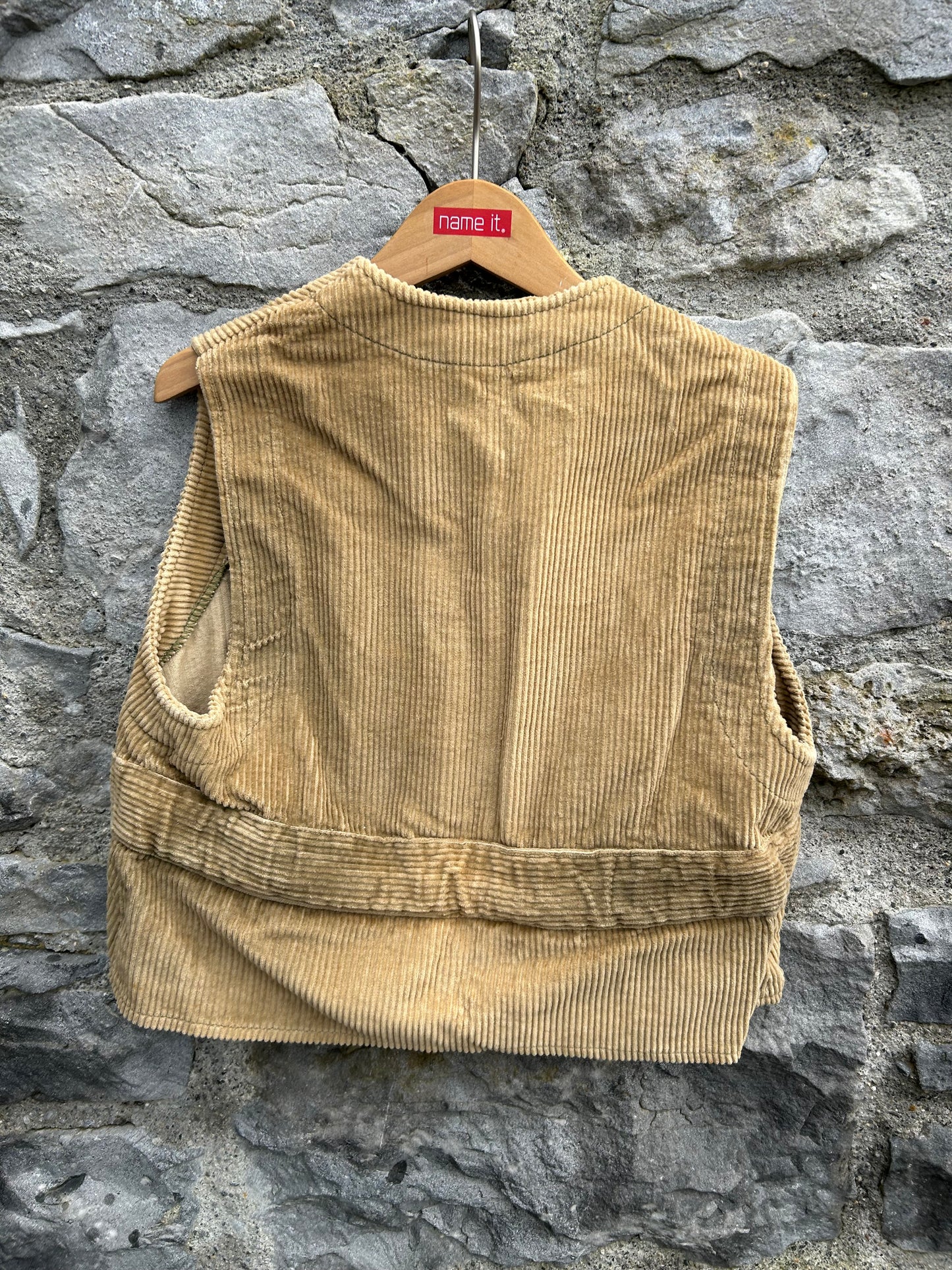 90s beige cord waistcoat 11-12y (146-152cm)