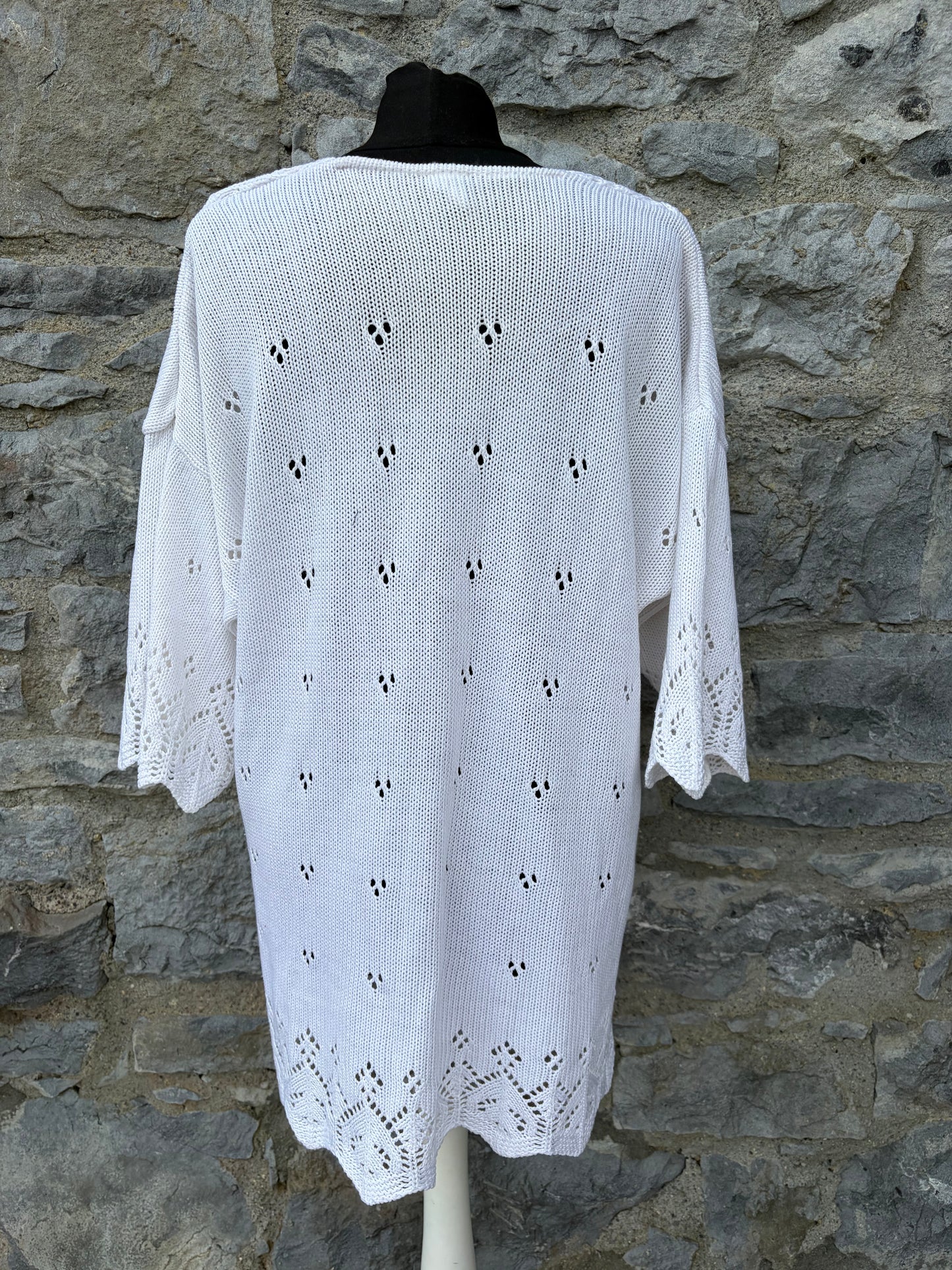90s white knitted top uk 14-16