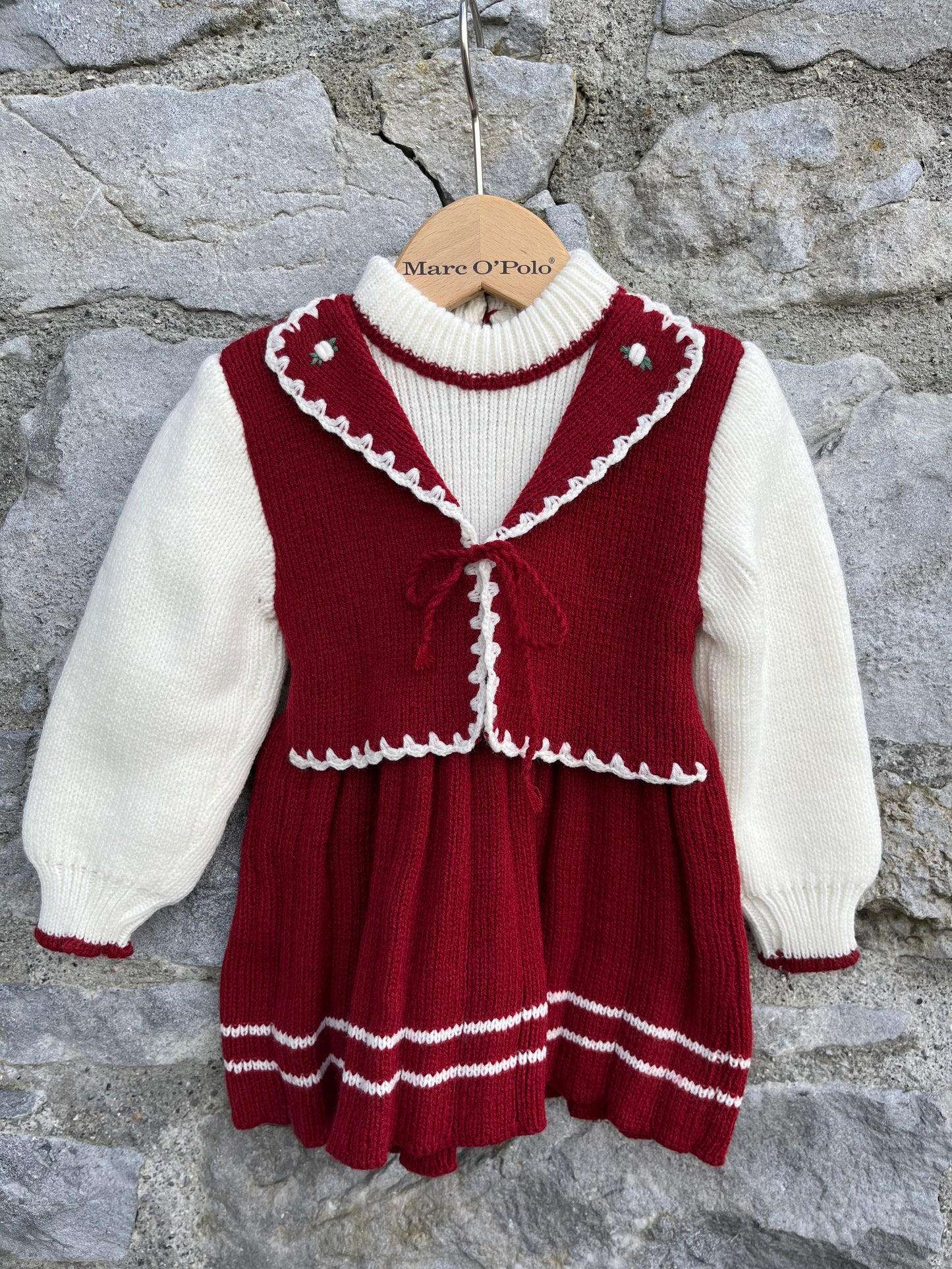 Maroon knitted dress 6-9m (68-74cm)