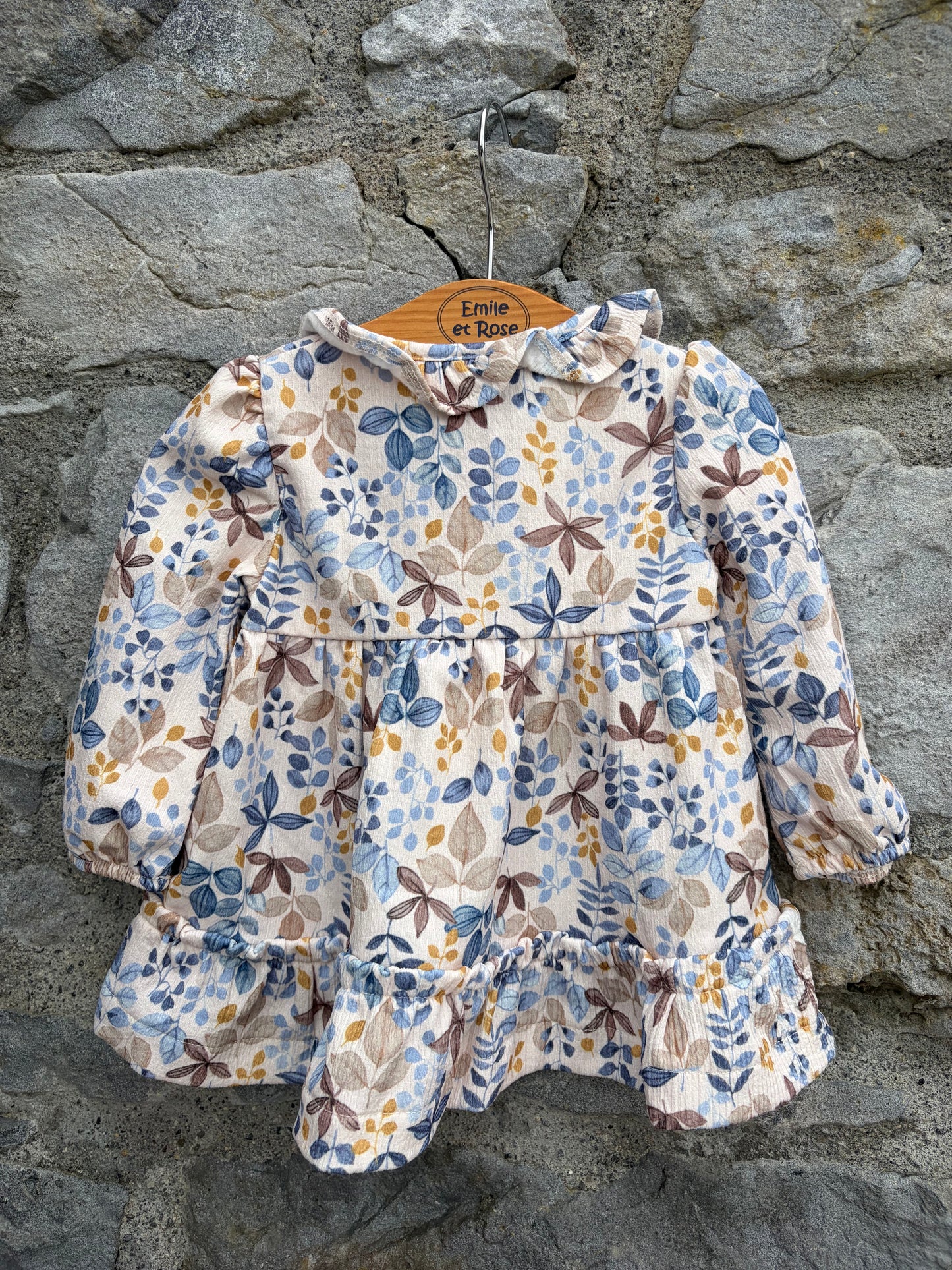 Blue&brown dress 3-6m (62-68cm)