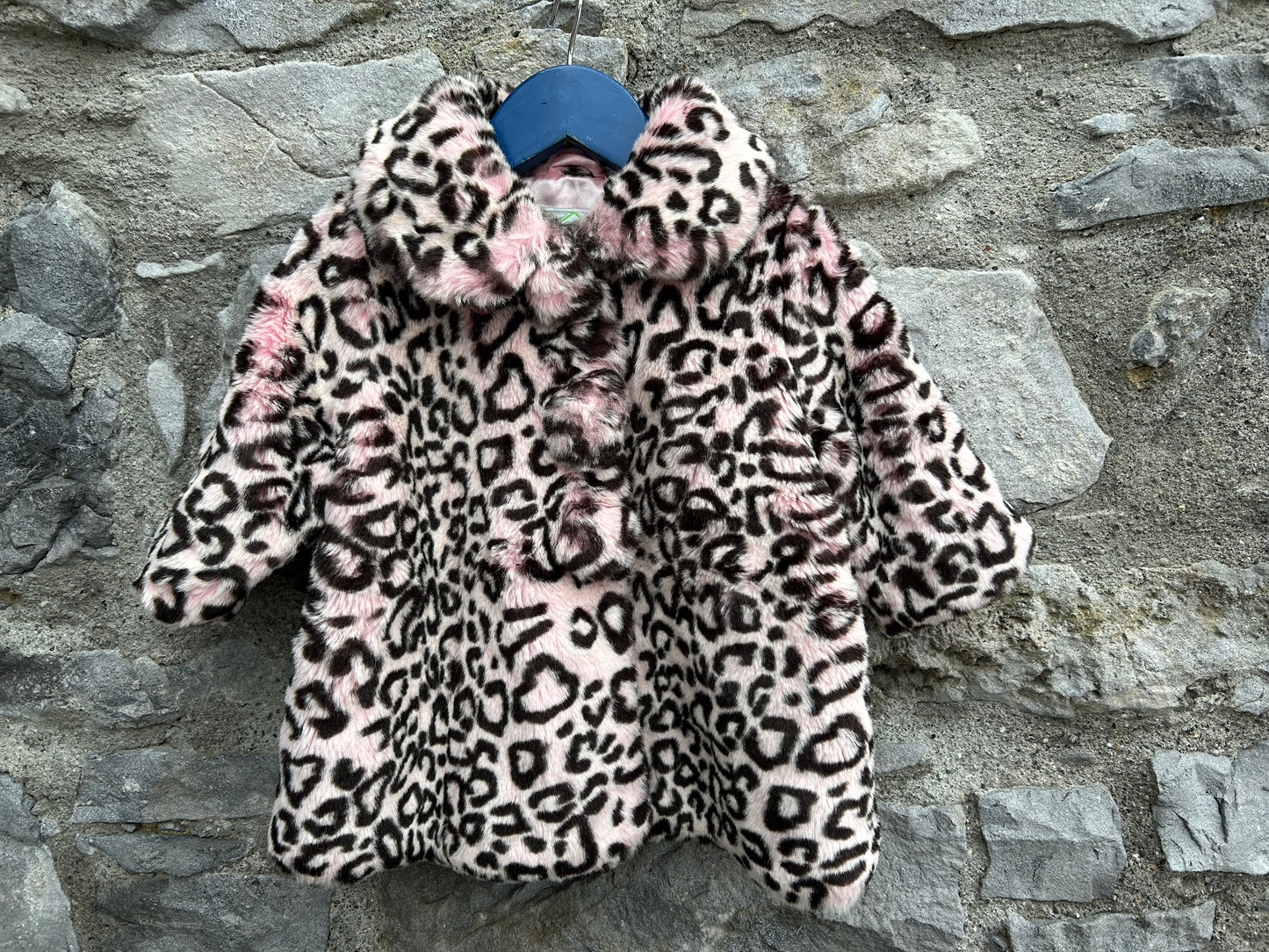 90s pink leopard print faux fur 6m (68cm)