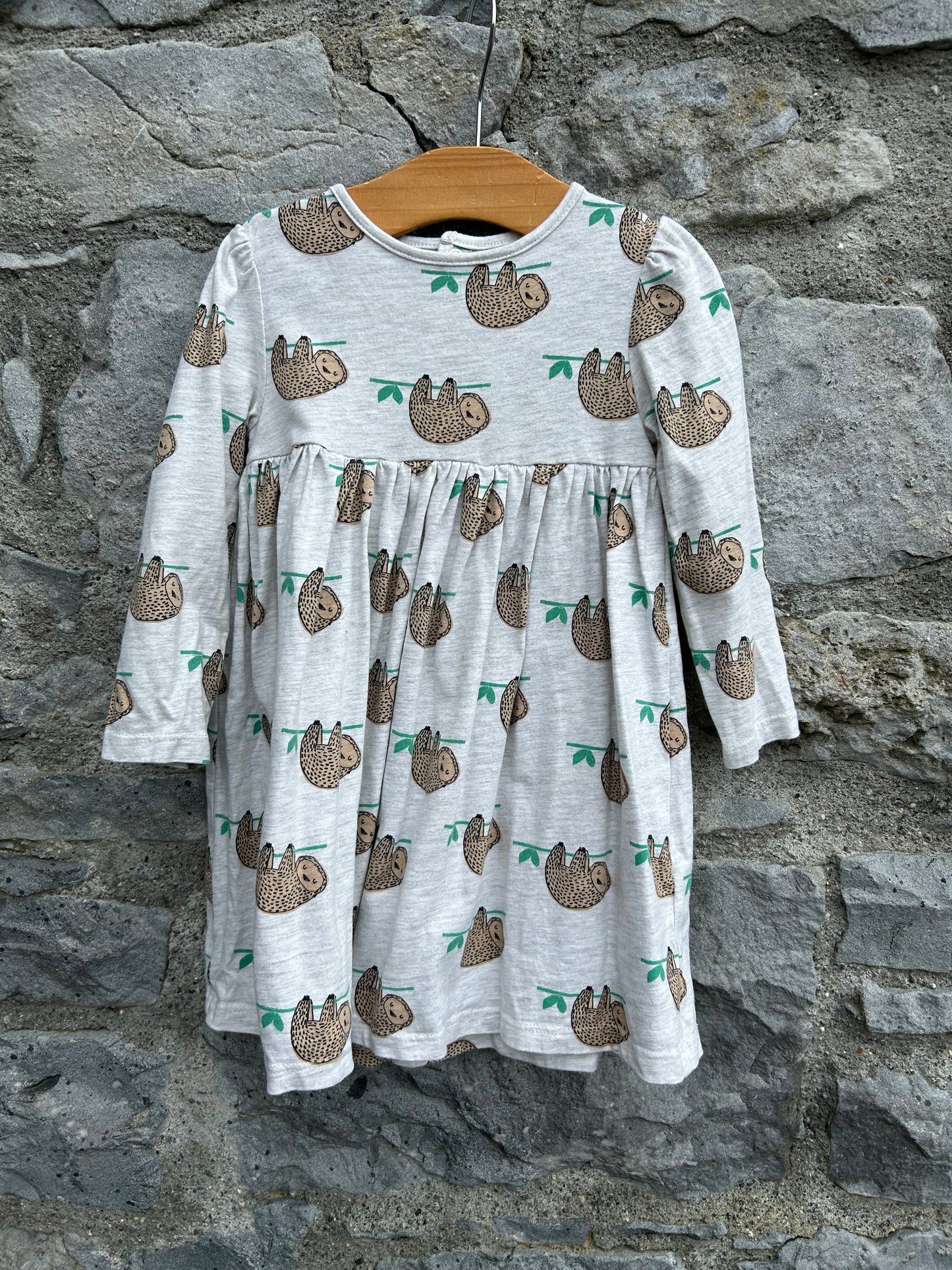 Sloths grey dress 18-24m (86-92cm)