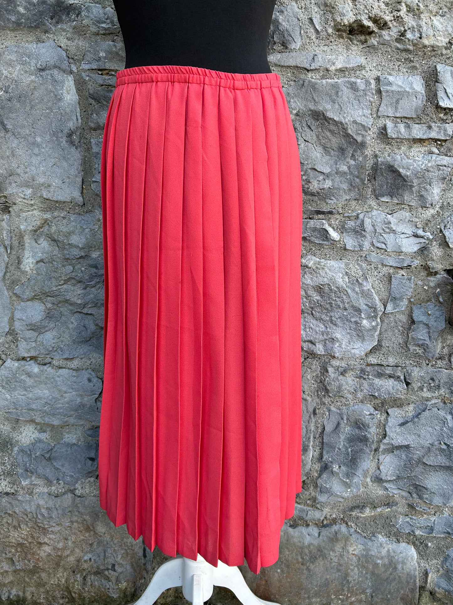 80s coral pleated skirt uk 8-10