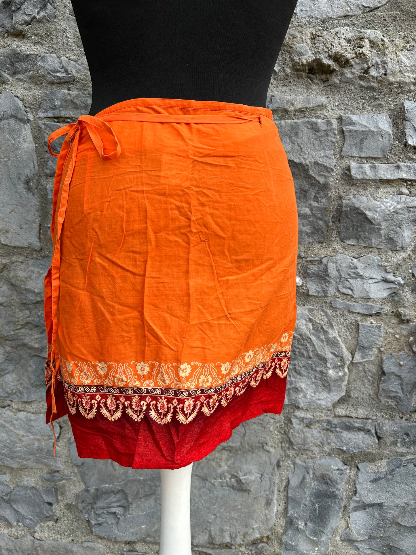 Y2K orange wrap skirt uk 10-12