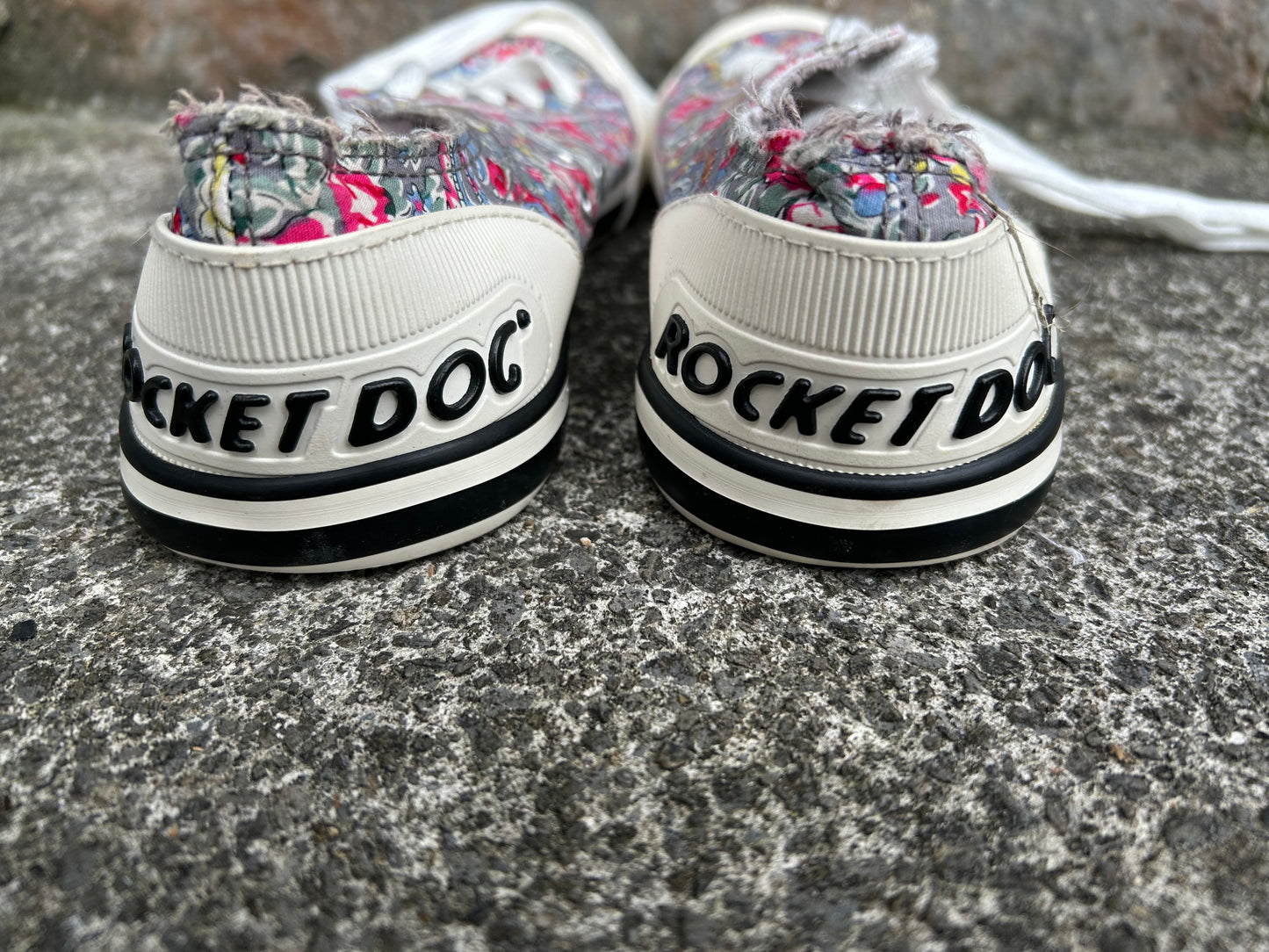 Grey floral canvas trainers uk 7 (eu 40)