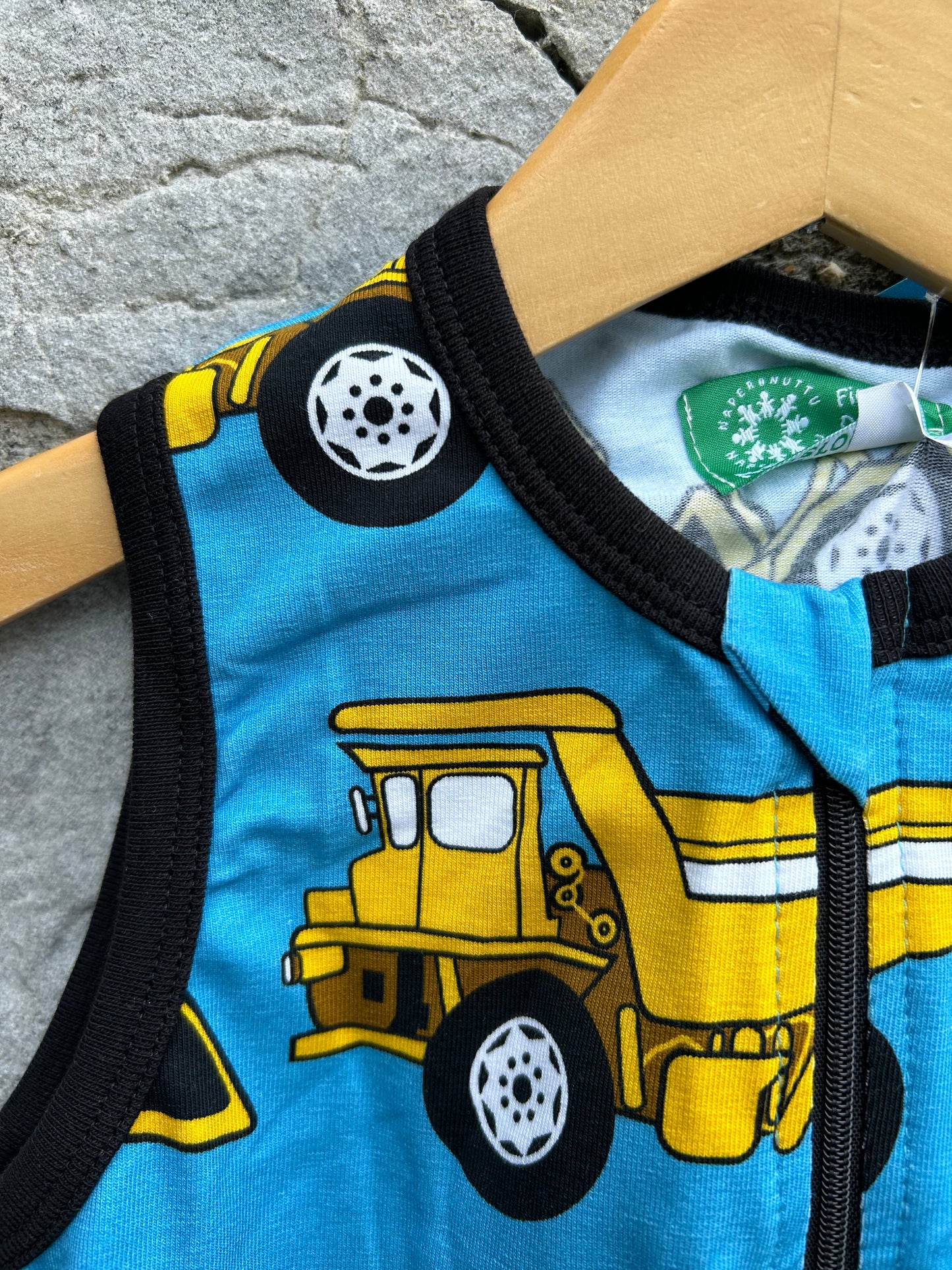 Dumpster trucks blue playsuit 3-4y (98-104cm)