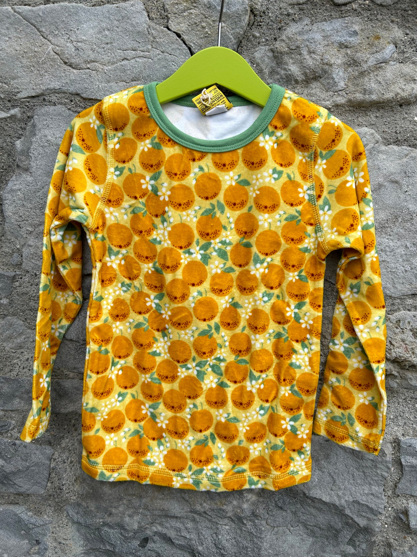 Oranges yellow velour top 3-4y (98-104cm)
