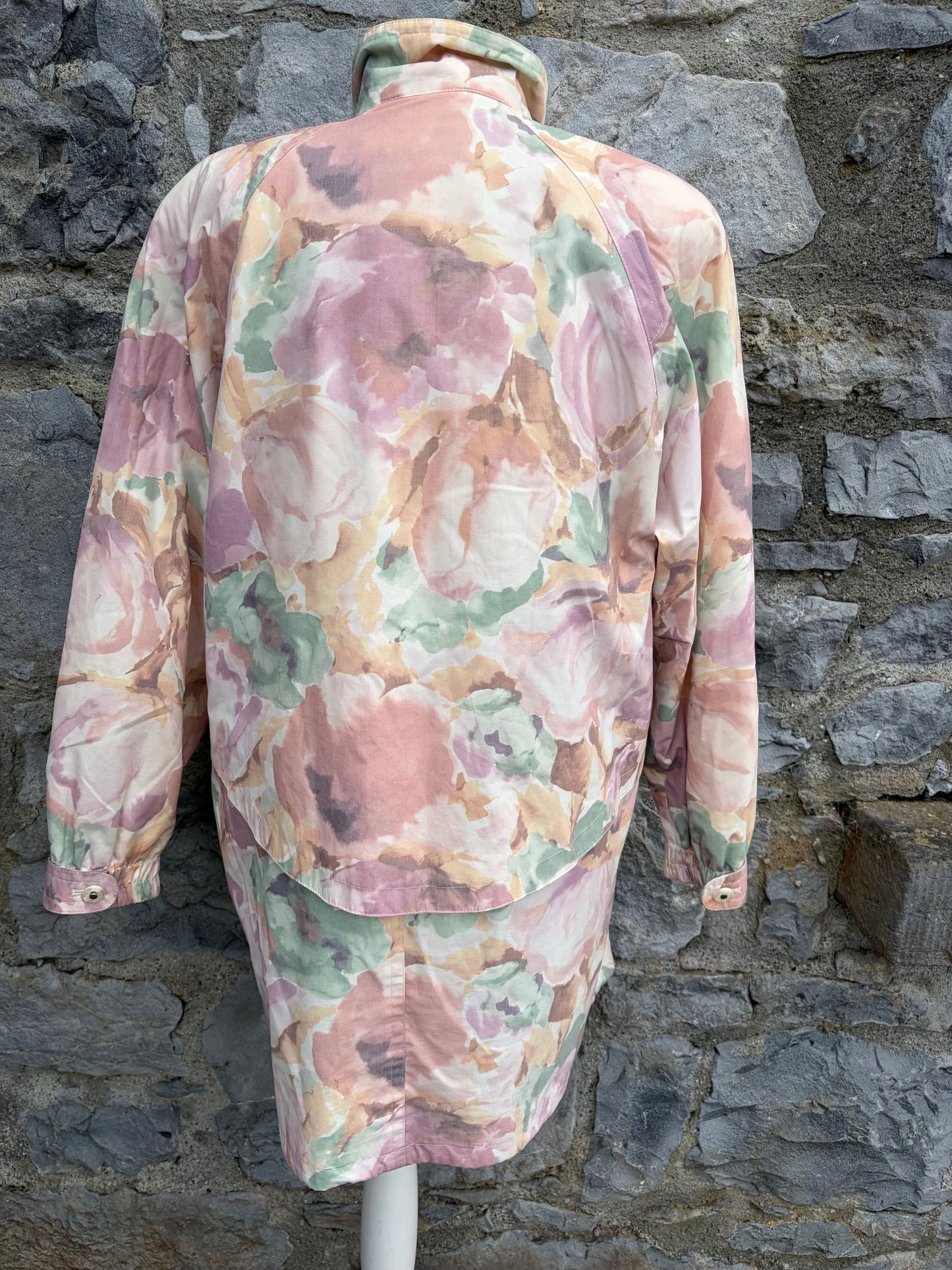 80s pastel pink floral jacket uk 10-12