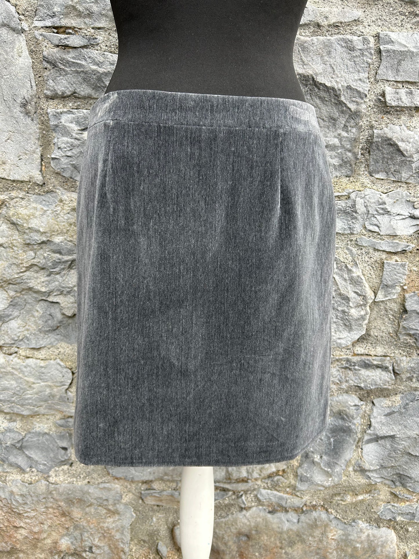 Y2K grey velvet skirt uk 10