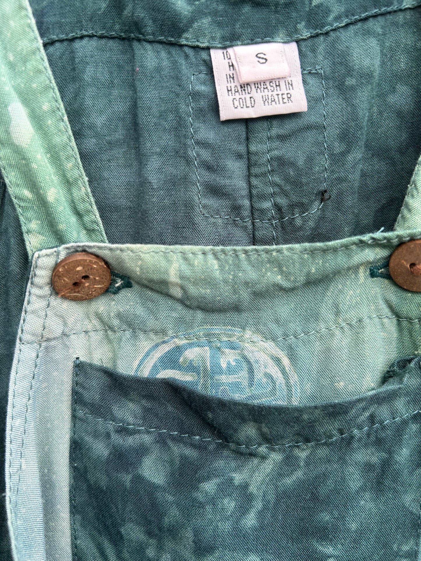 Green tie dye dungarees 18-24m (86-92cm)