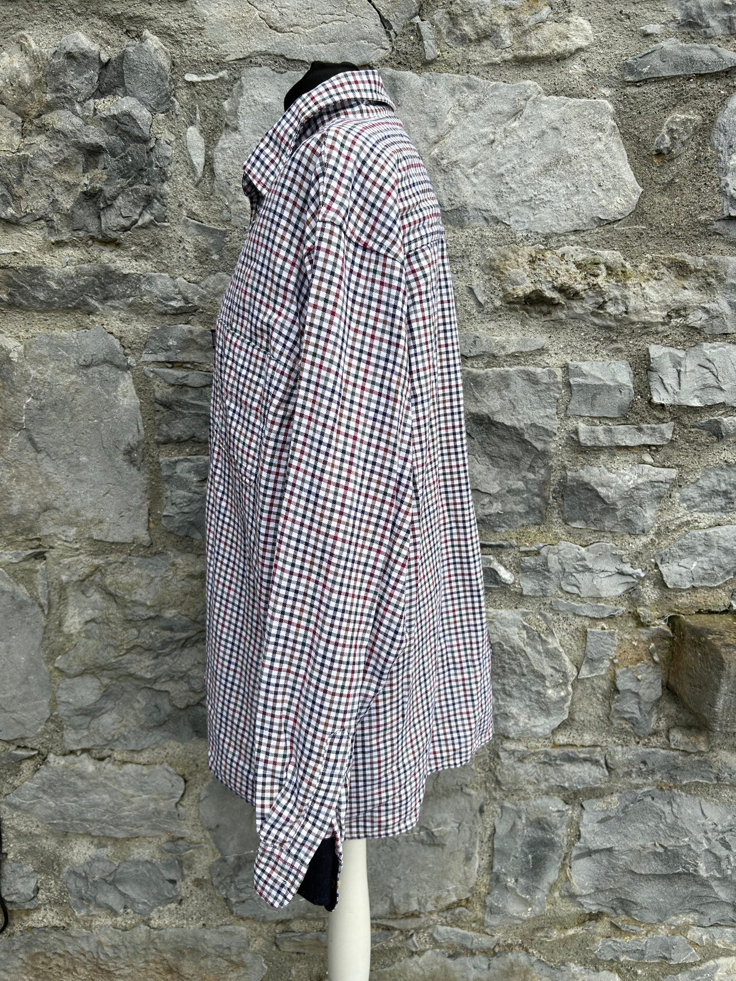 Brown&white check shirt Large