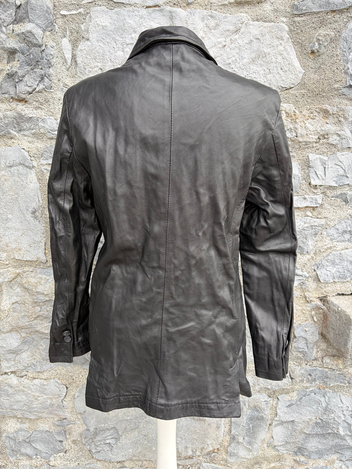 90s black leather jacket uk 8
