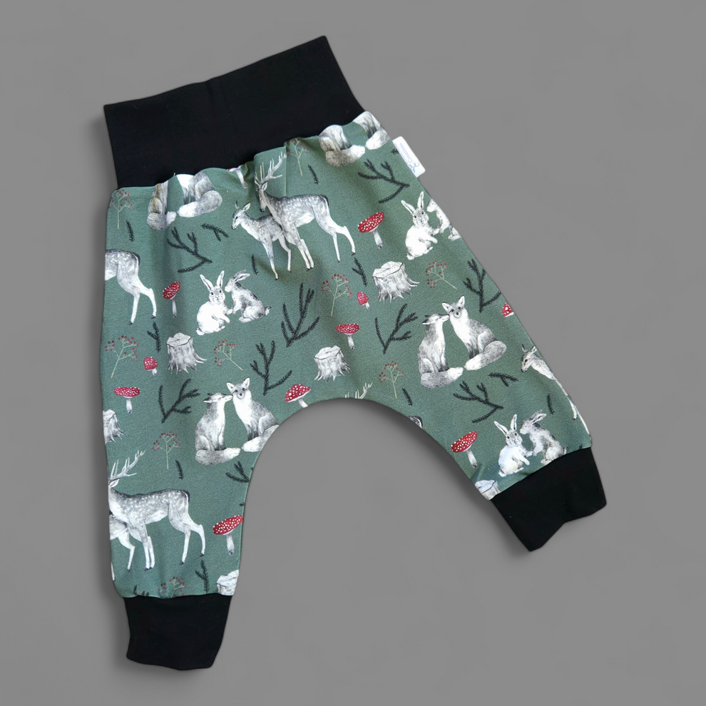 White Rose Creations Harem Pants - Woodland Friends