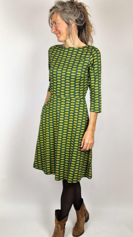 Renata geo waves green dress uk 12