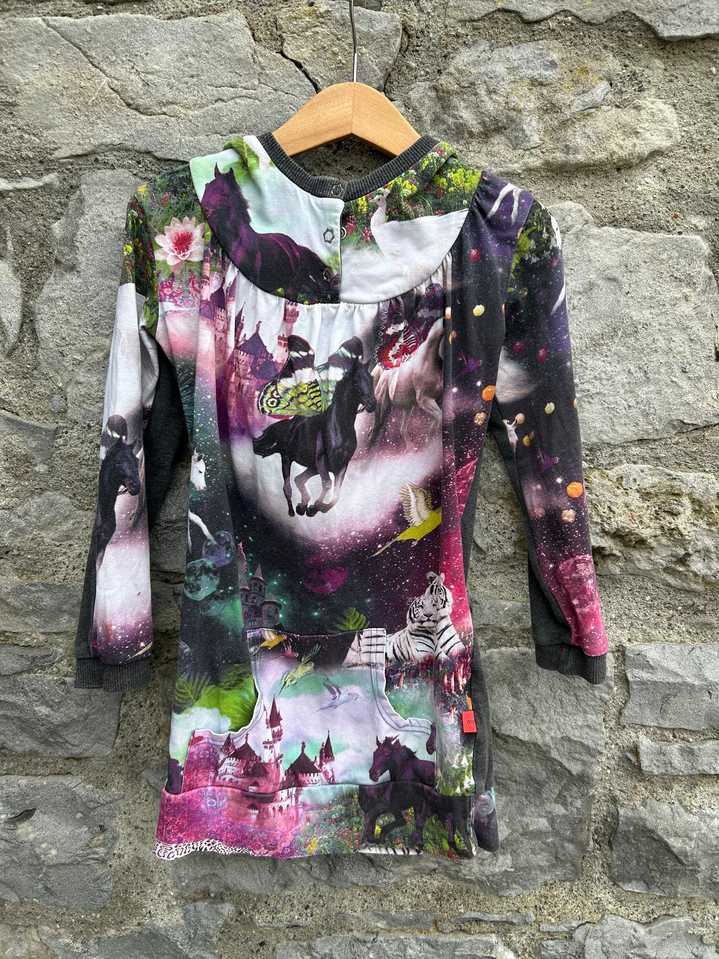 Cosmic animals hooded dress 3-4y (98-104cm)
