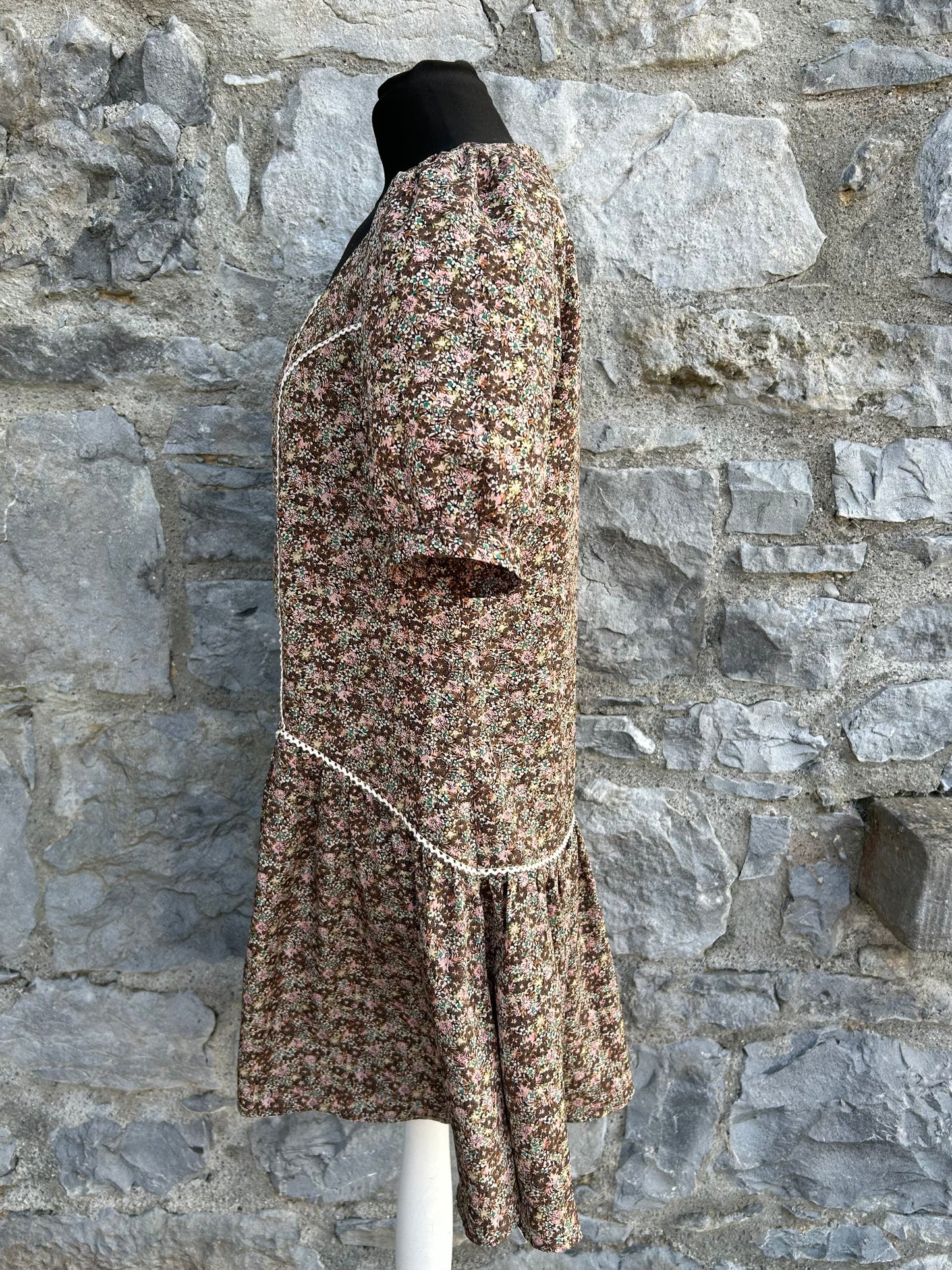 Brown floral dress uk 8