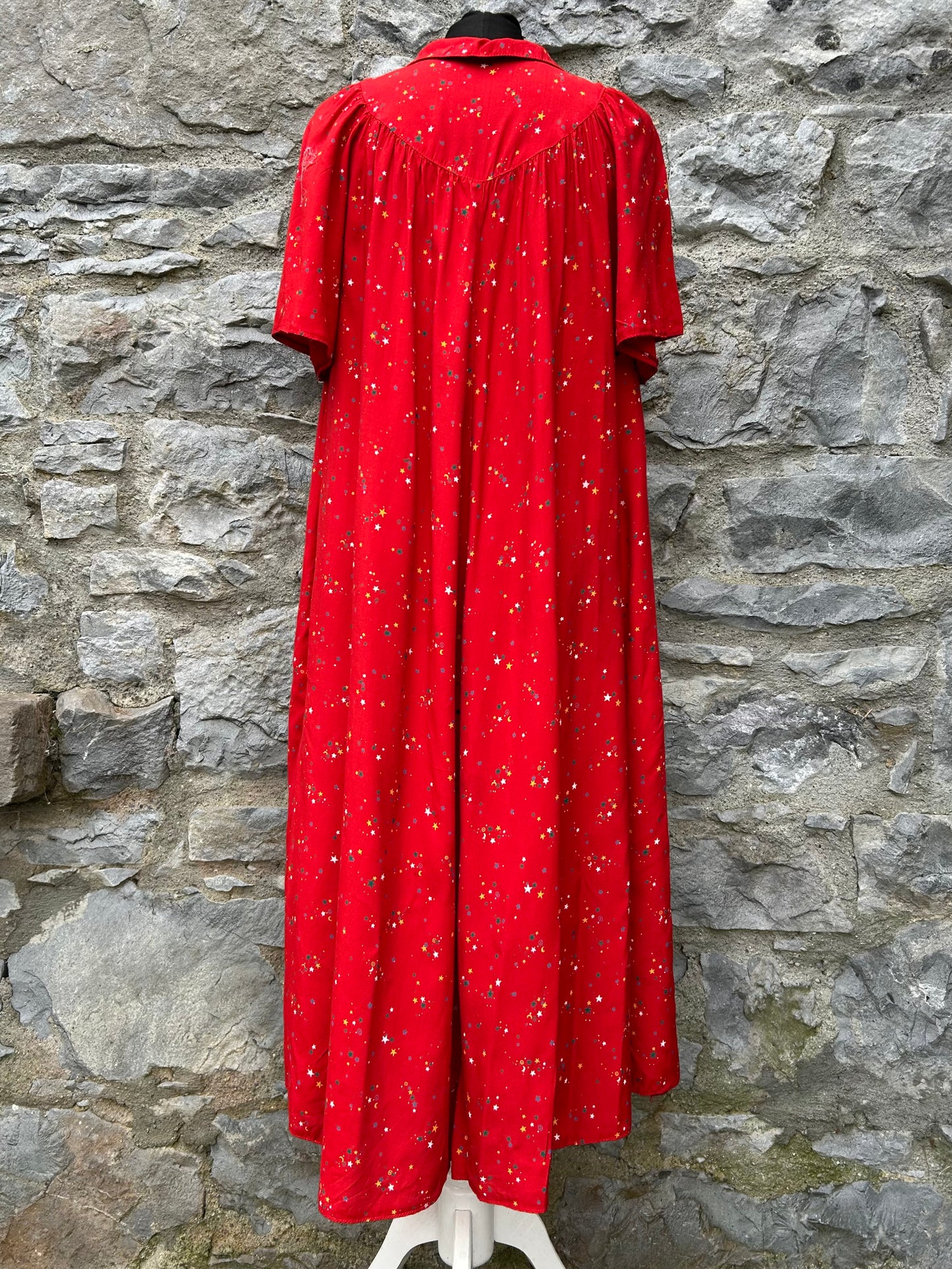 80s tiny stars red dress uk 14