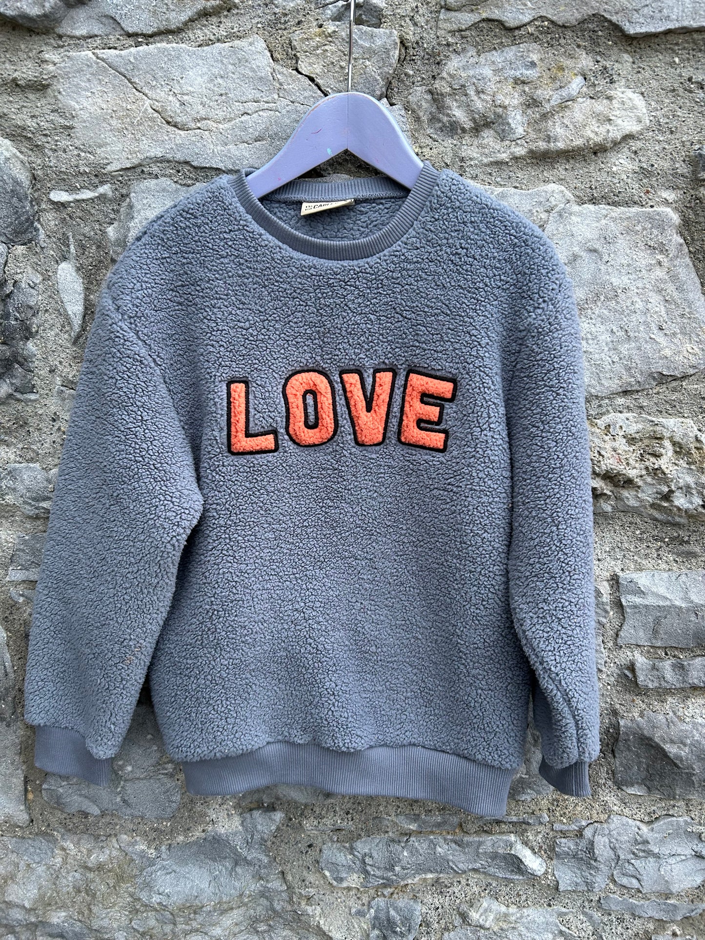 Grey fluffy sweatshirt 9y (134cm)
