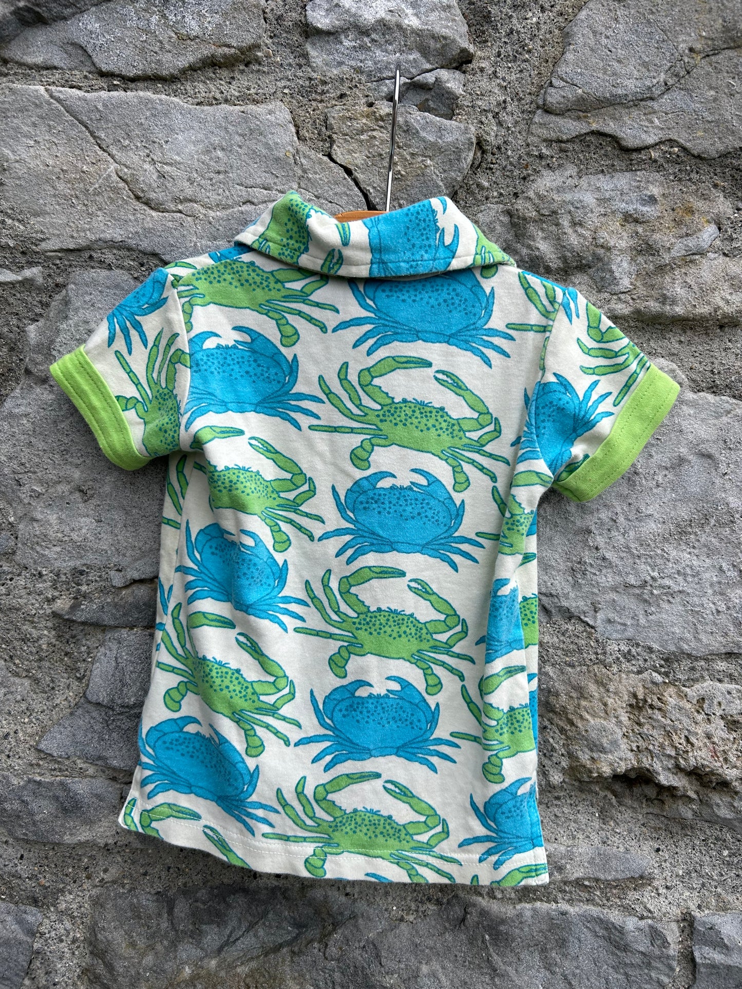 Green crabs polo top 12m (80cm)