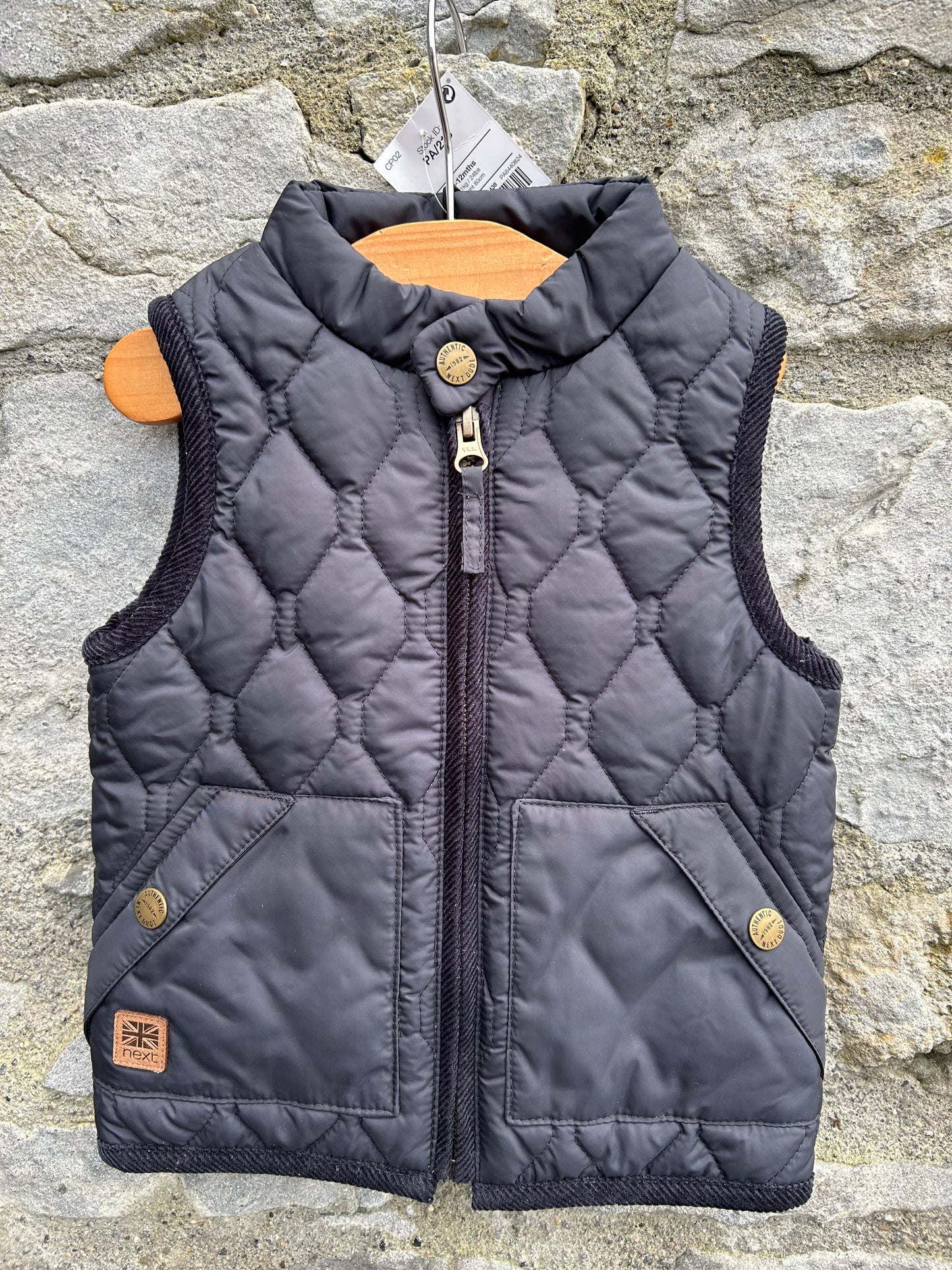 Navy quilted gilet 9-12m (74-80cm)