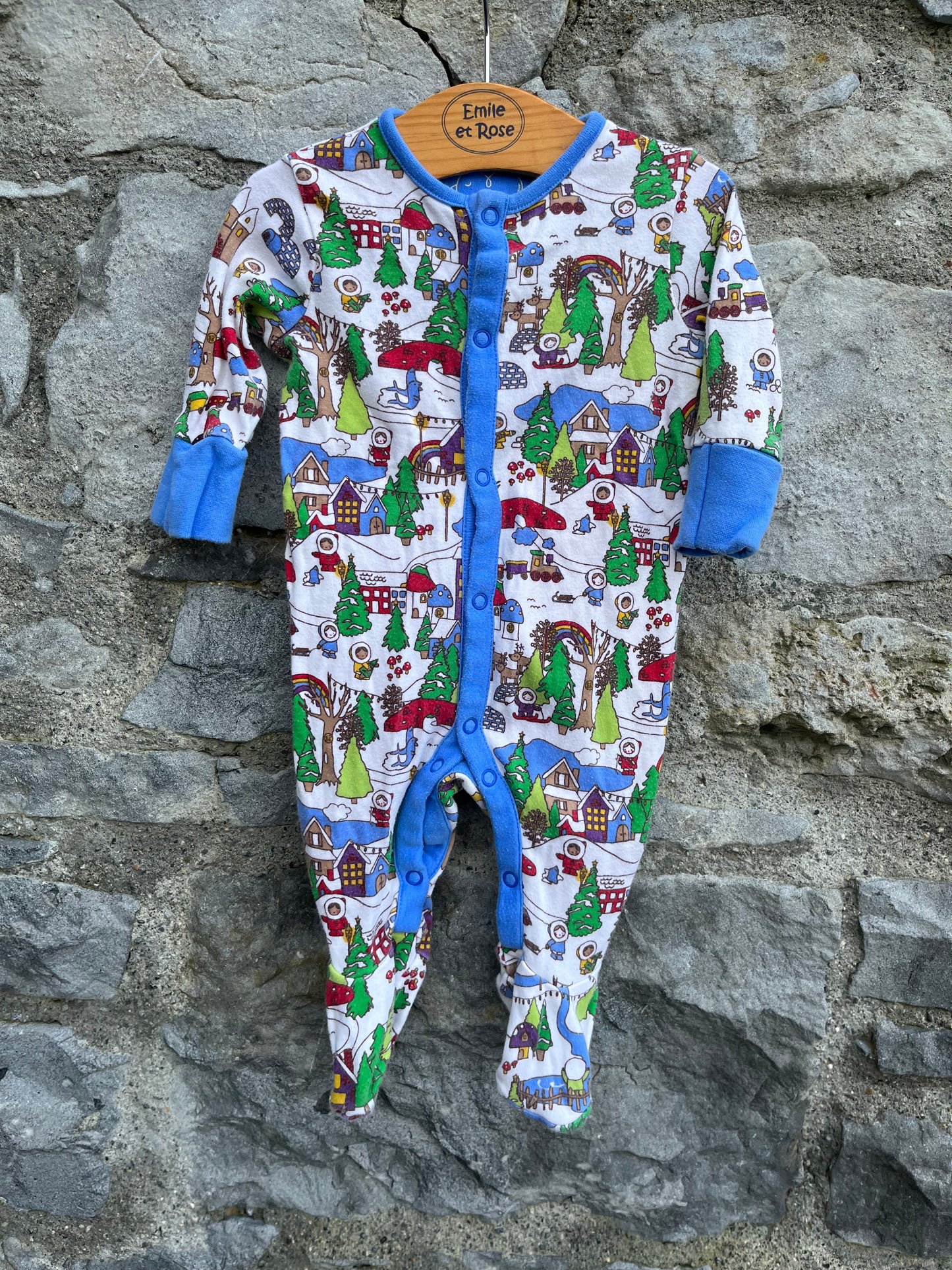 Winter countryside onesie 0-3m (56-62cm)