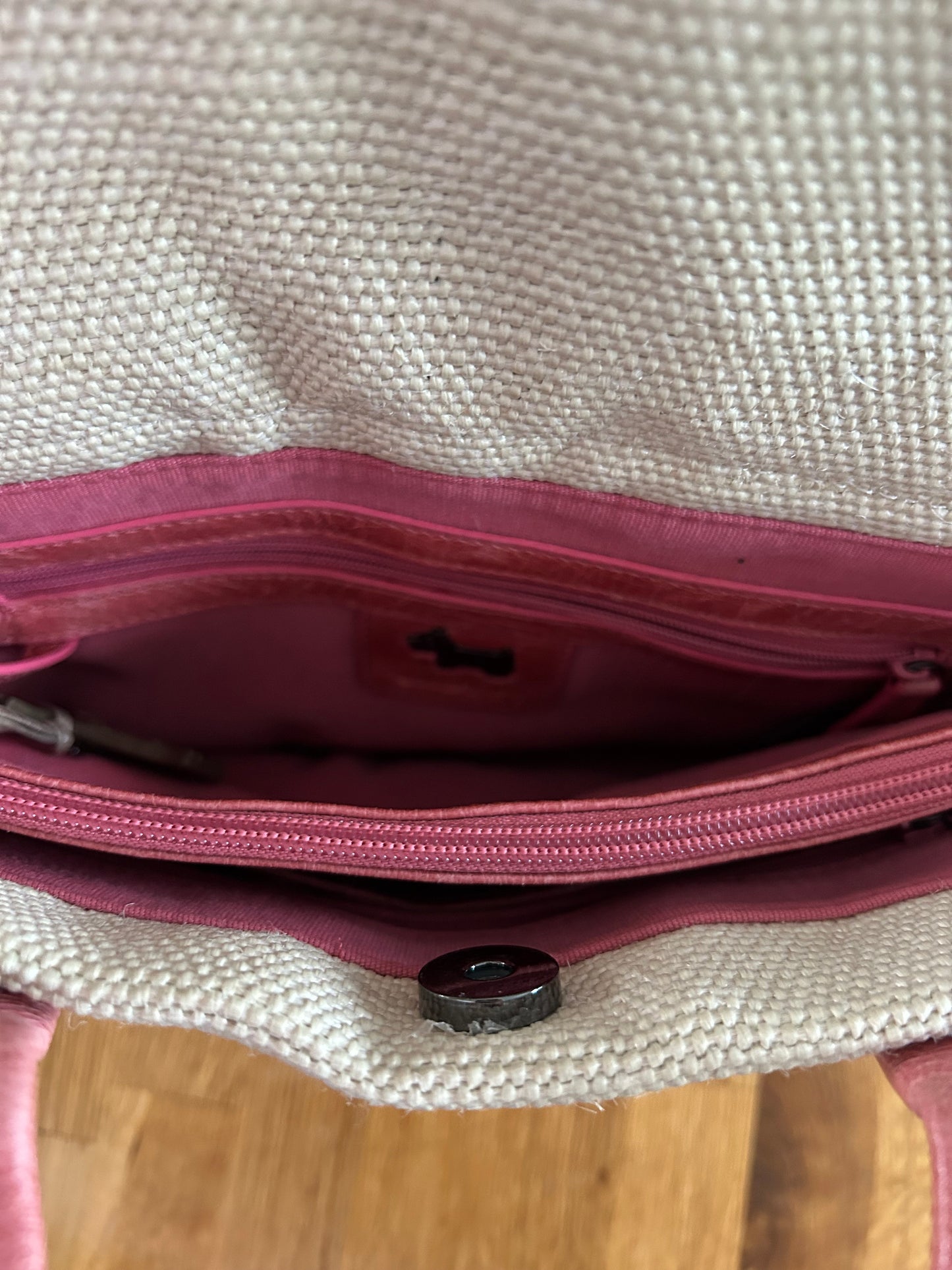 Pink&beige circle handbag
