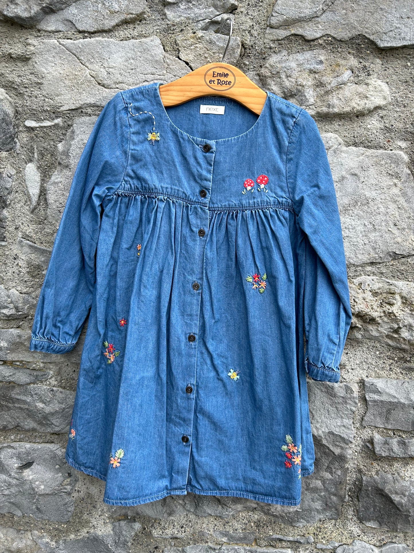 Denim dress with embroidery 3-4y (98-104cm)