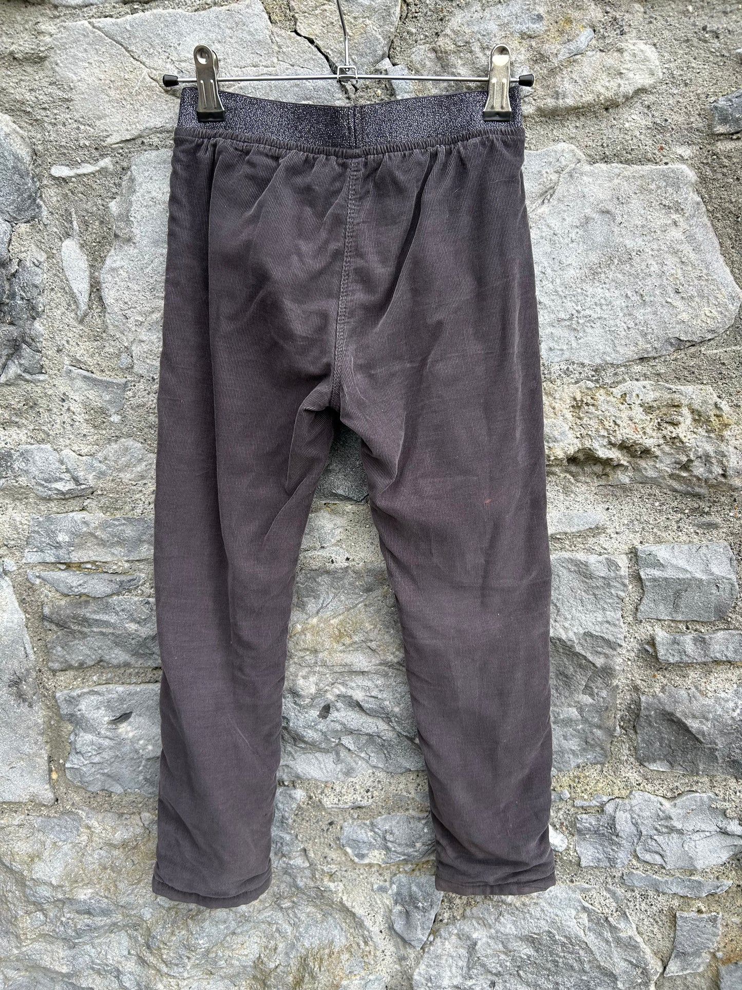 Grey cords with glitter waistband 7-8y (122-128cm)