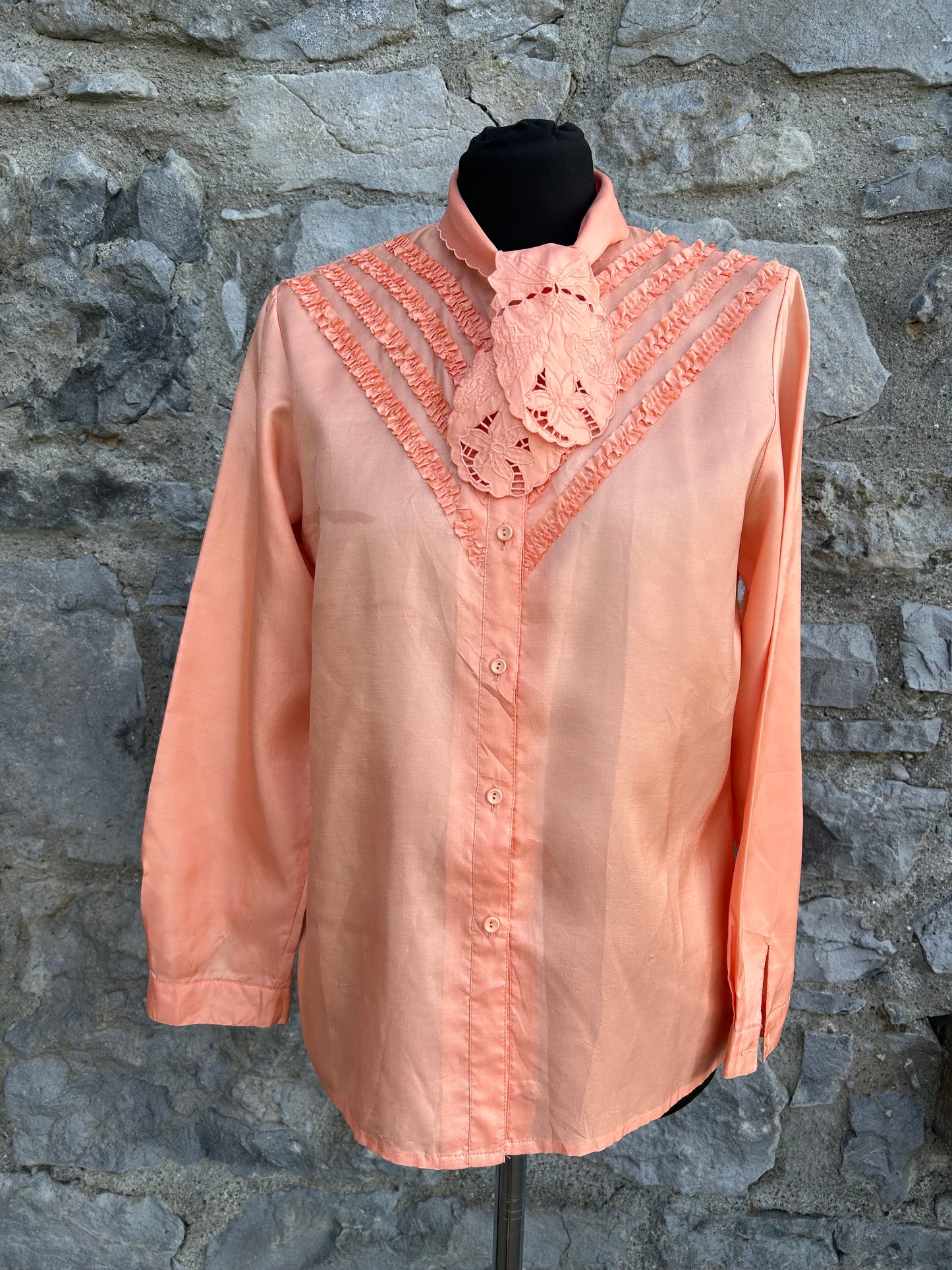 80s peach blouse uk 10-12
