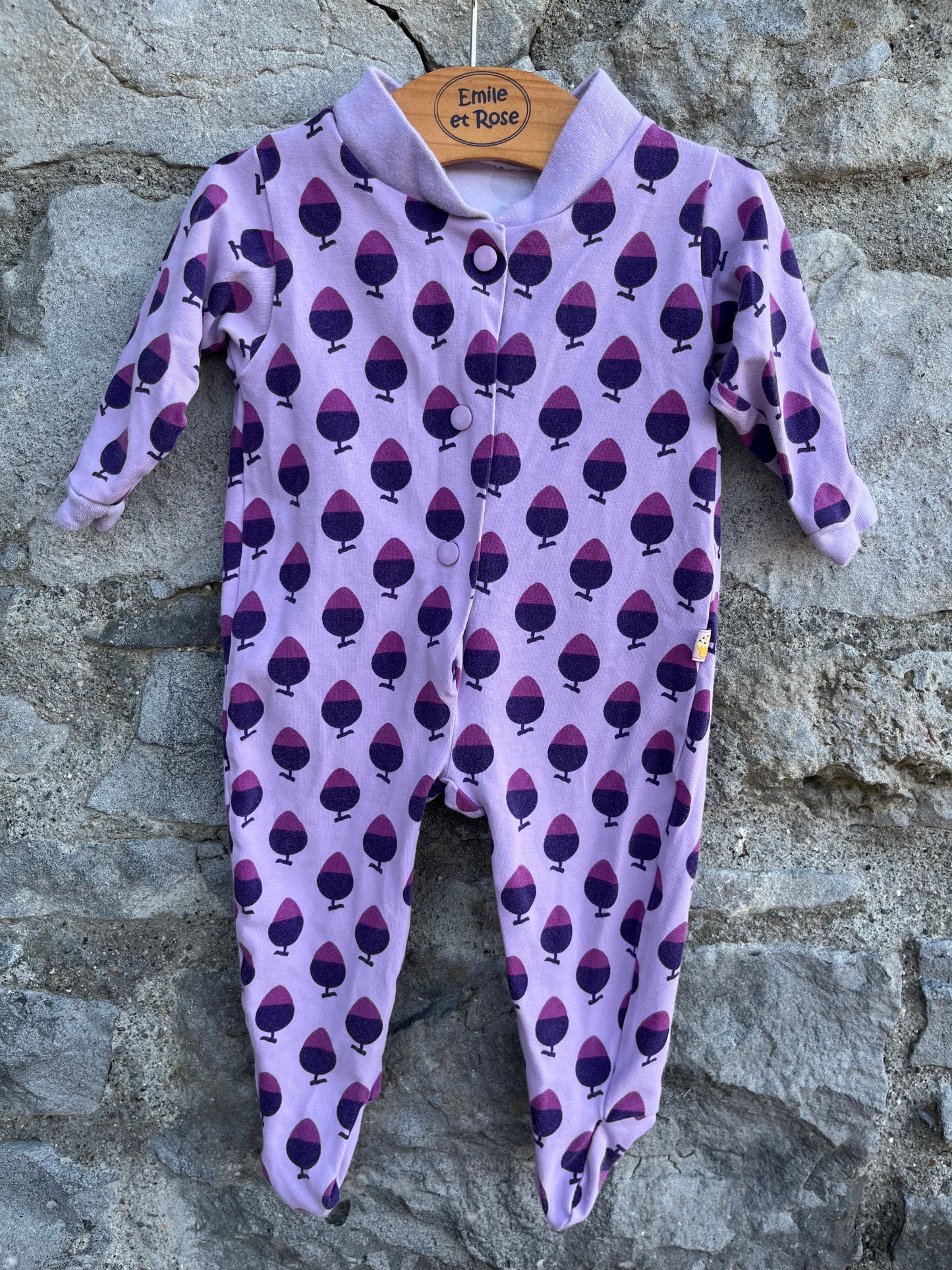 Purple acorn onesie 0-3m (56-62cm)