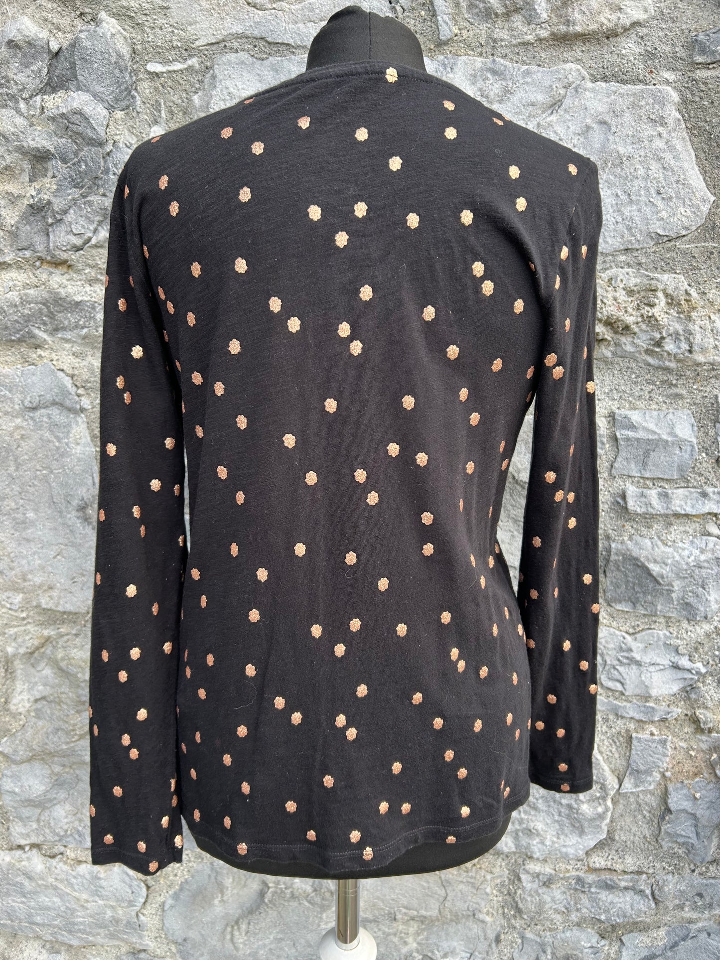 Gold dots black top uk 8
