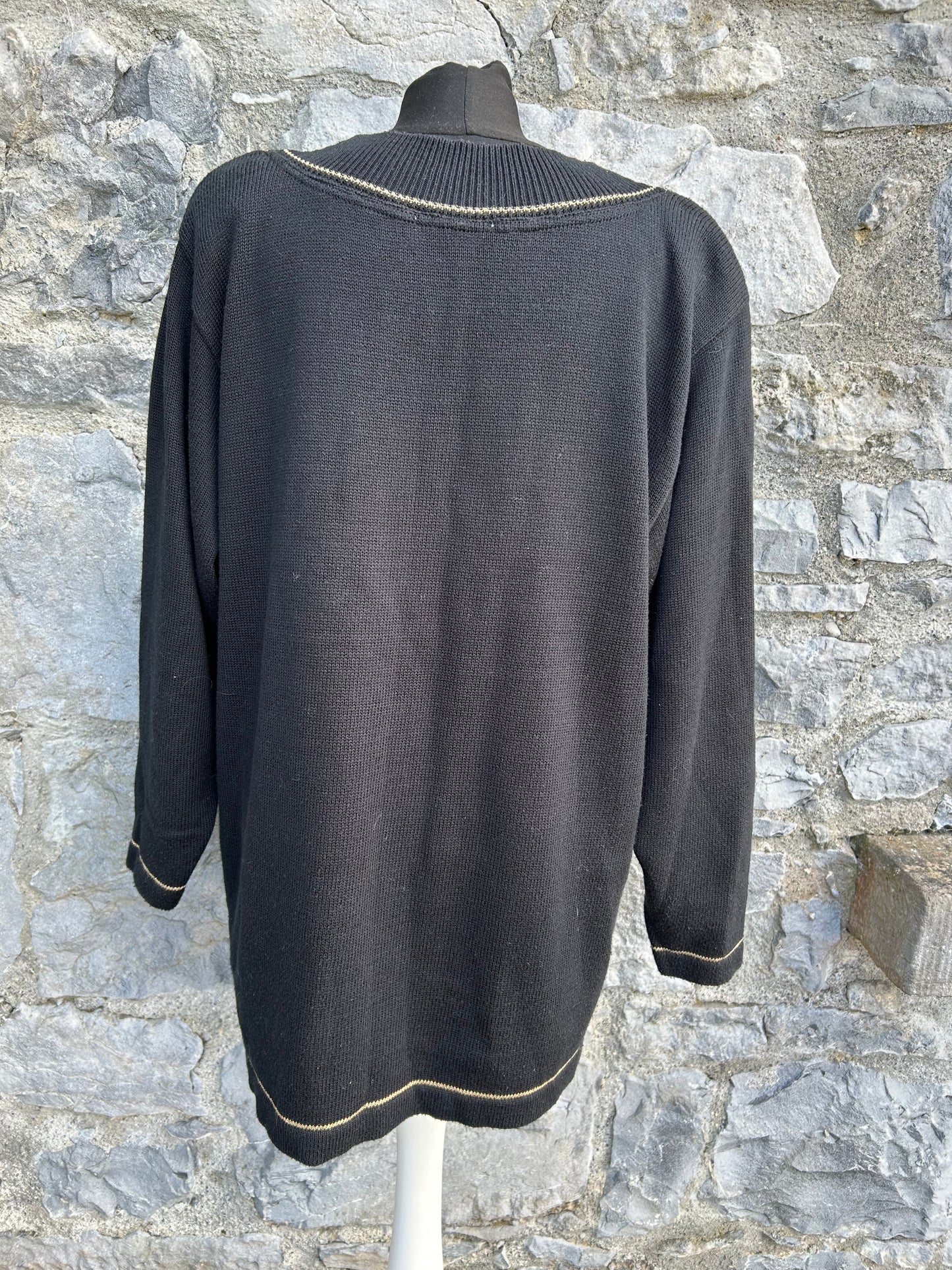 90s tassels black jumper uk 16