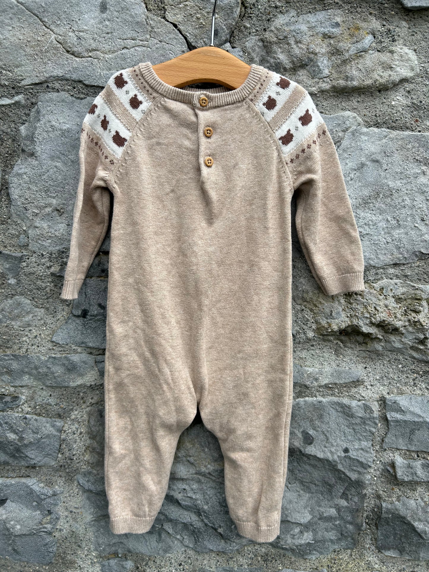 Beige knitted onesie 6-9m (68-74cm)