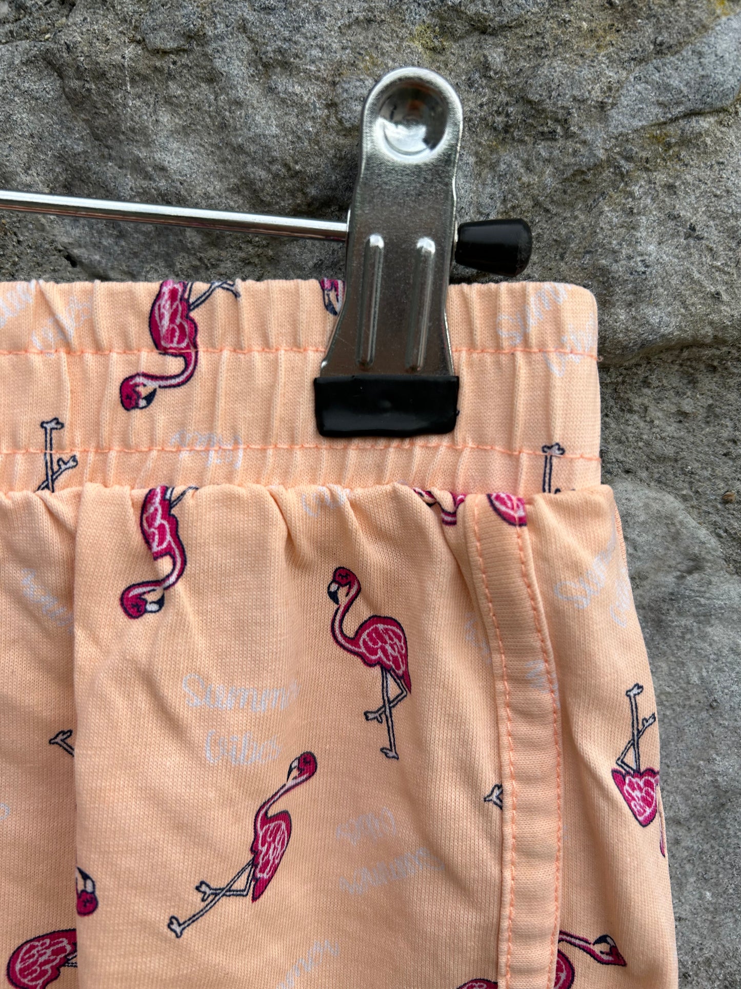 Flamingos peach shorts 10y (140cm)