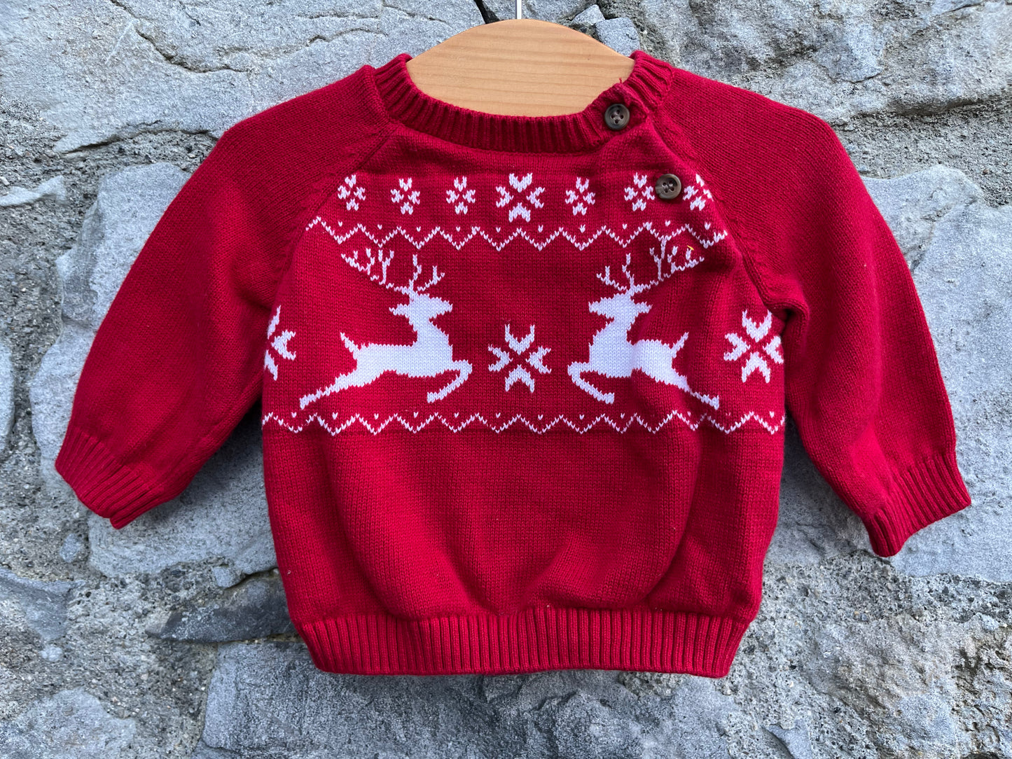 Red reindeer jumper 0-3m (56-62cm)