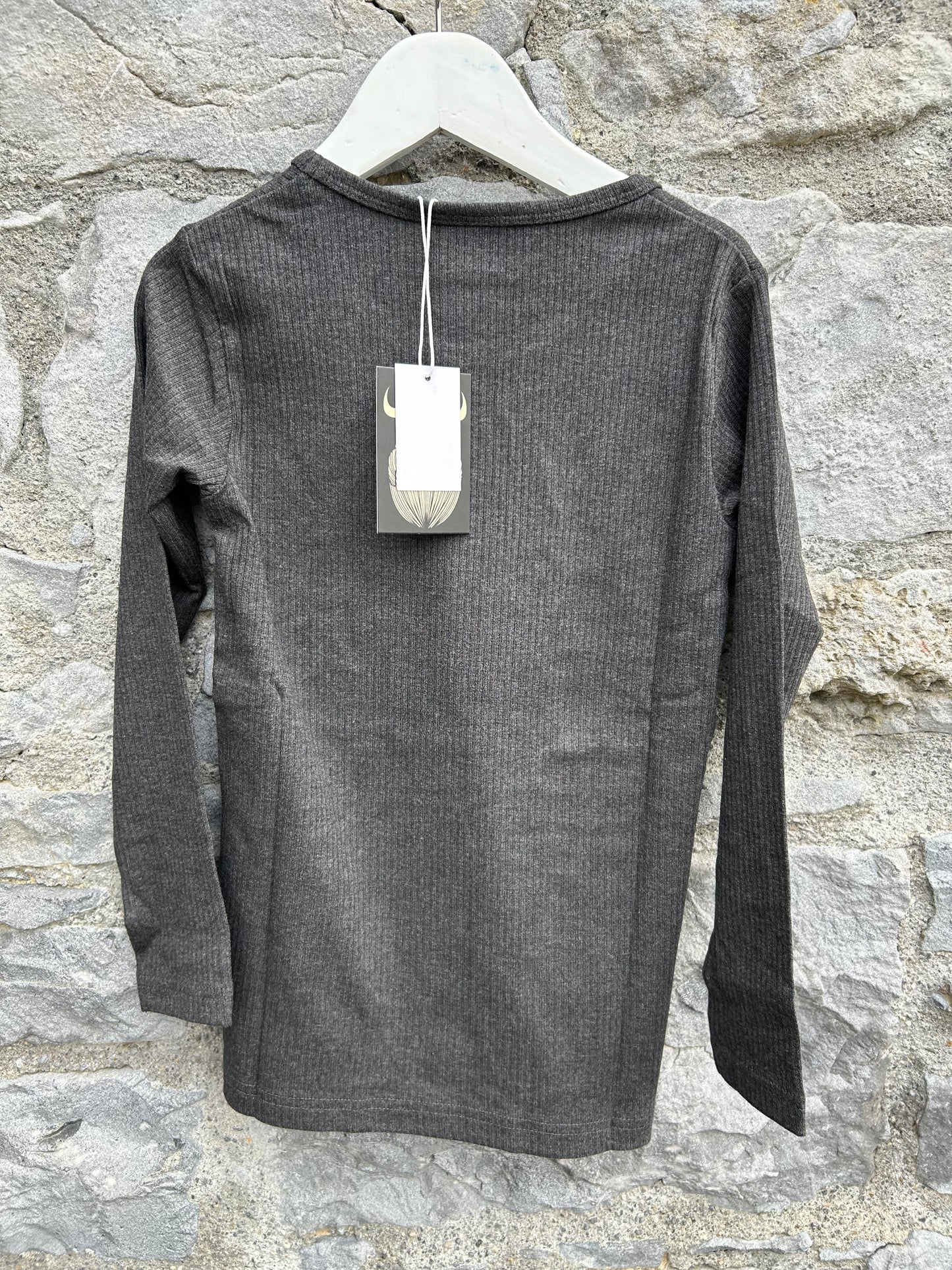 Charcoal ribbed top 6-7y (116-122cm)