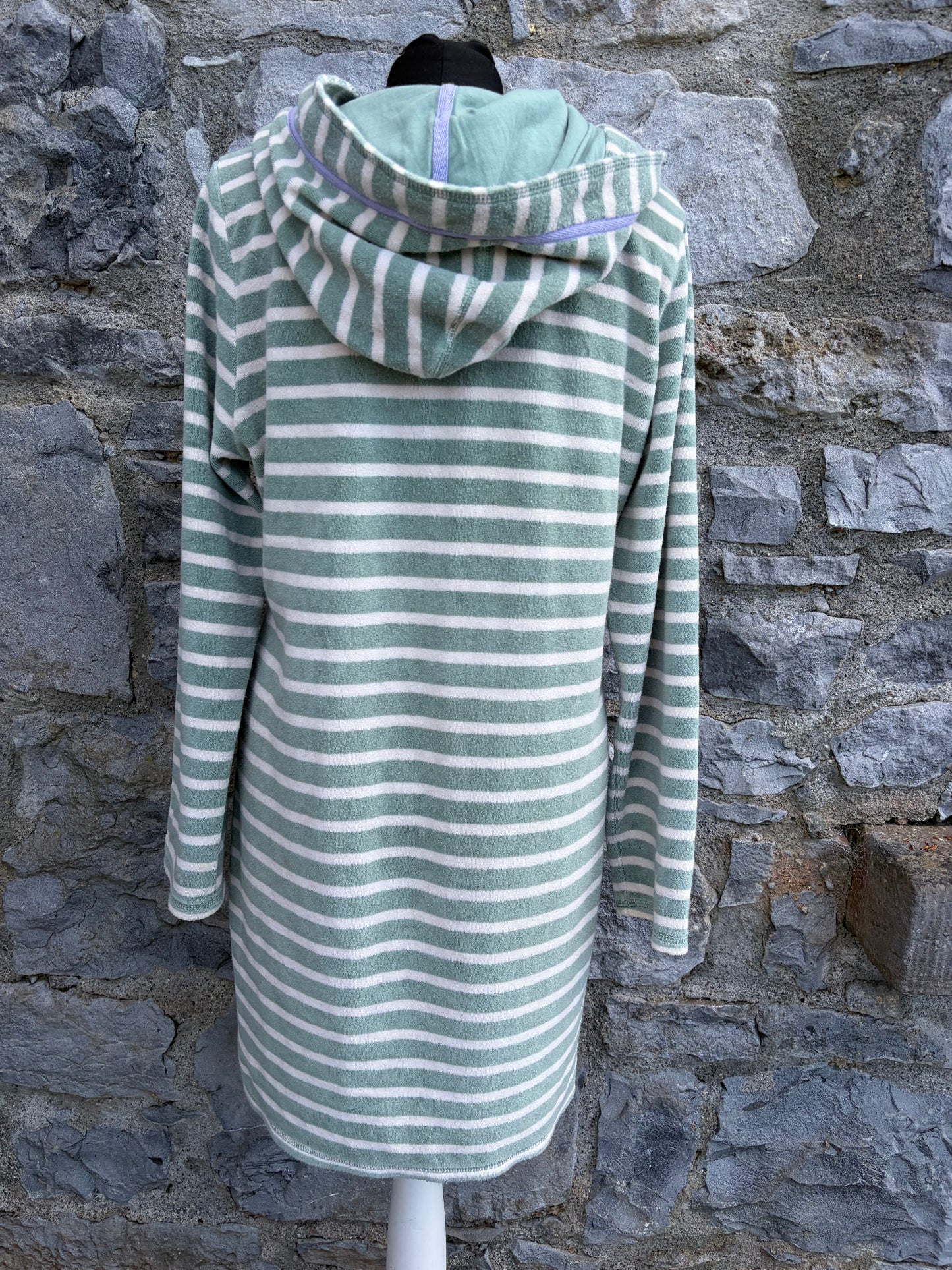 Green stripy Terry dress uk 10-12